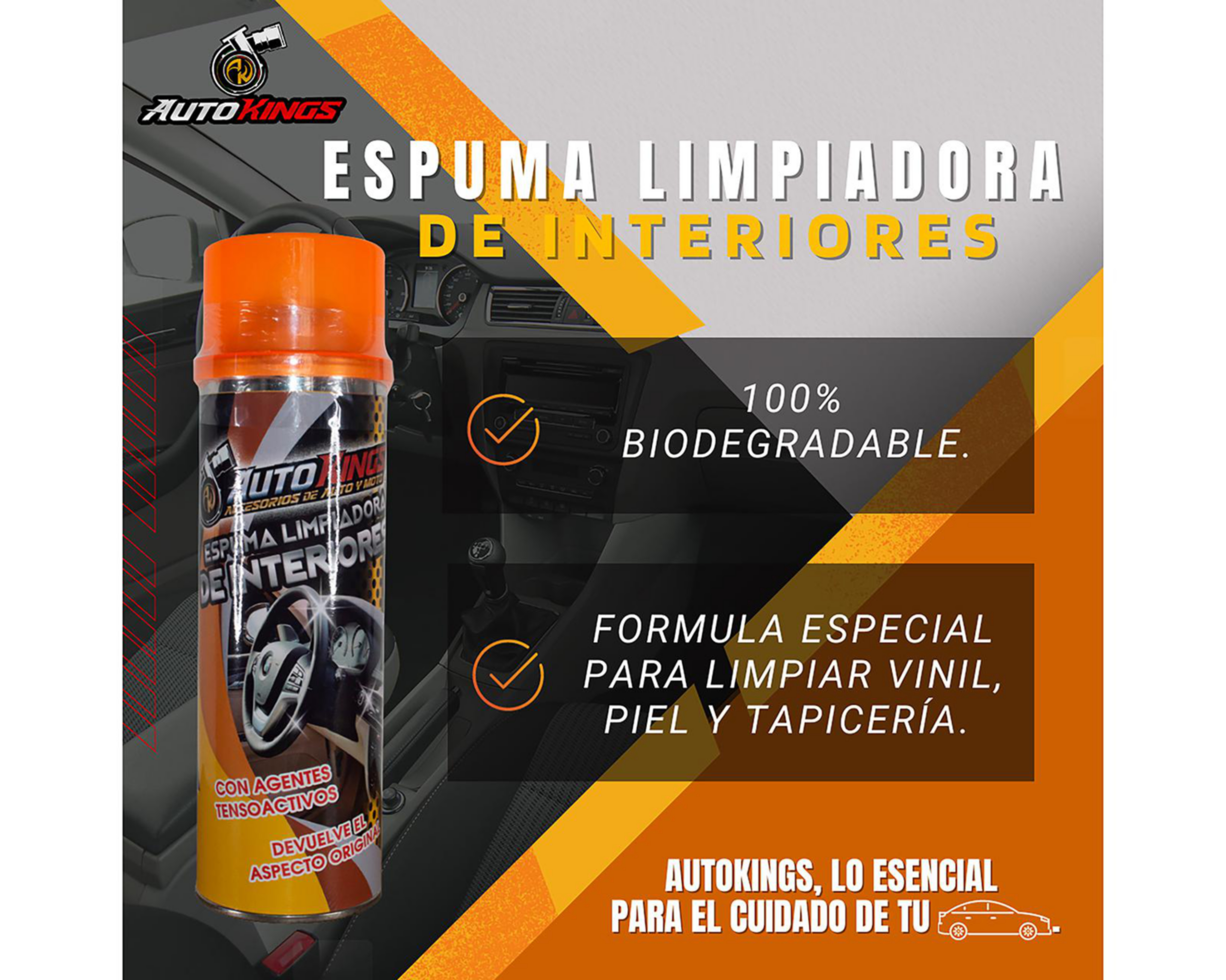 Foto 3 pulgar | Espuma Limpiadora de Interiores Autokings 530 ml