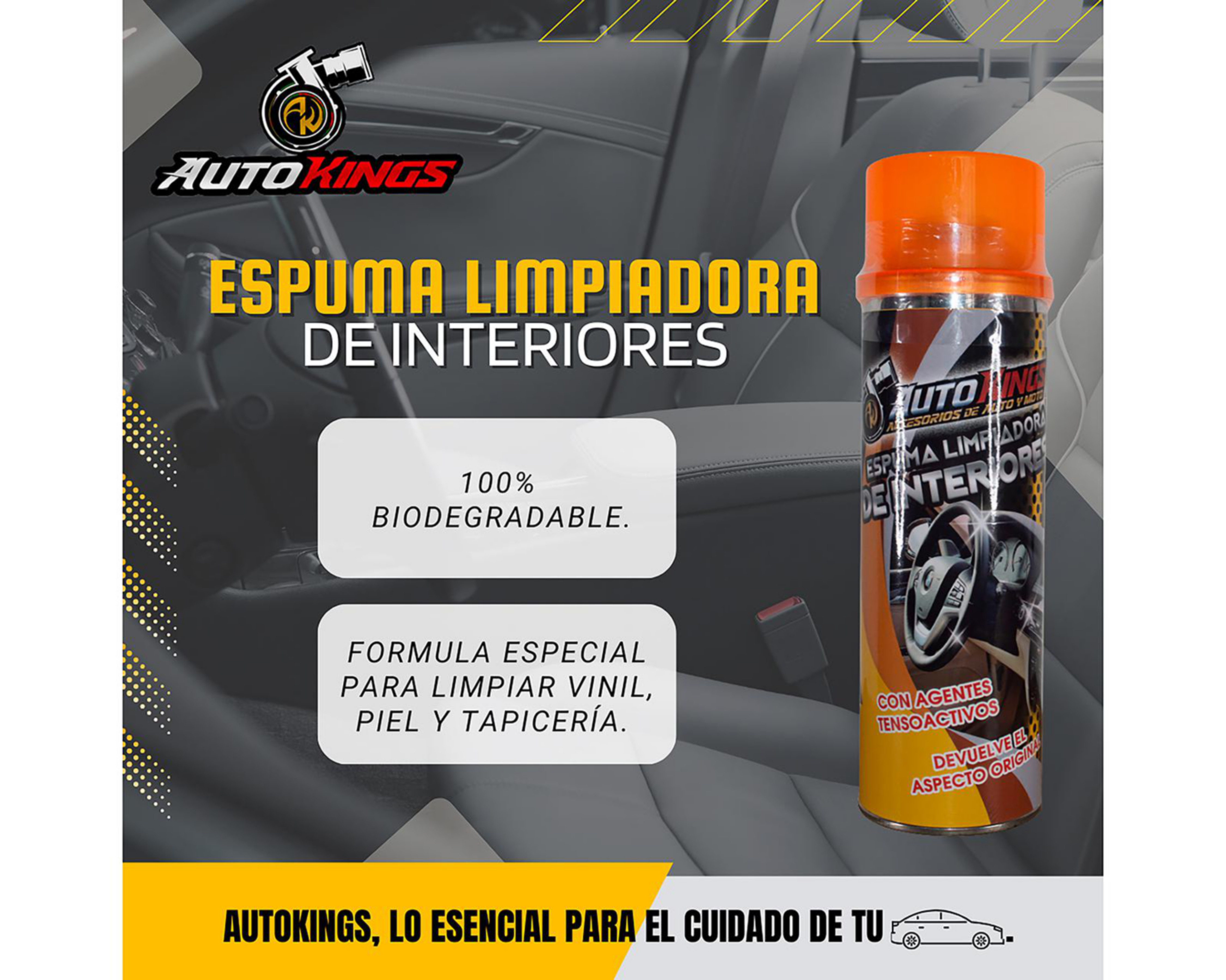 Foto 4 pulgar | Espuma Limpiadora de Interiores Autokings 530 ml