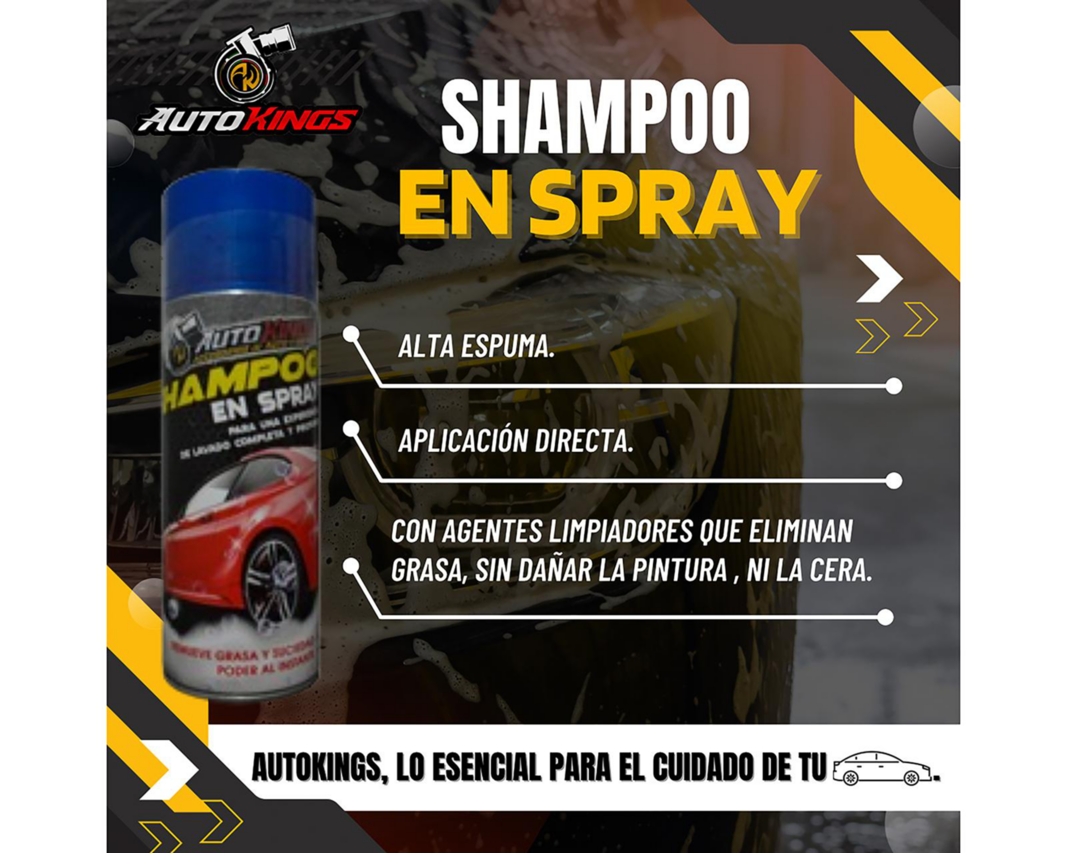 Foto 2 pulgar | Shampoo para Automóvil Autokings en Aerosol