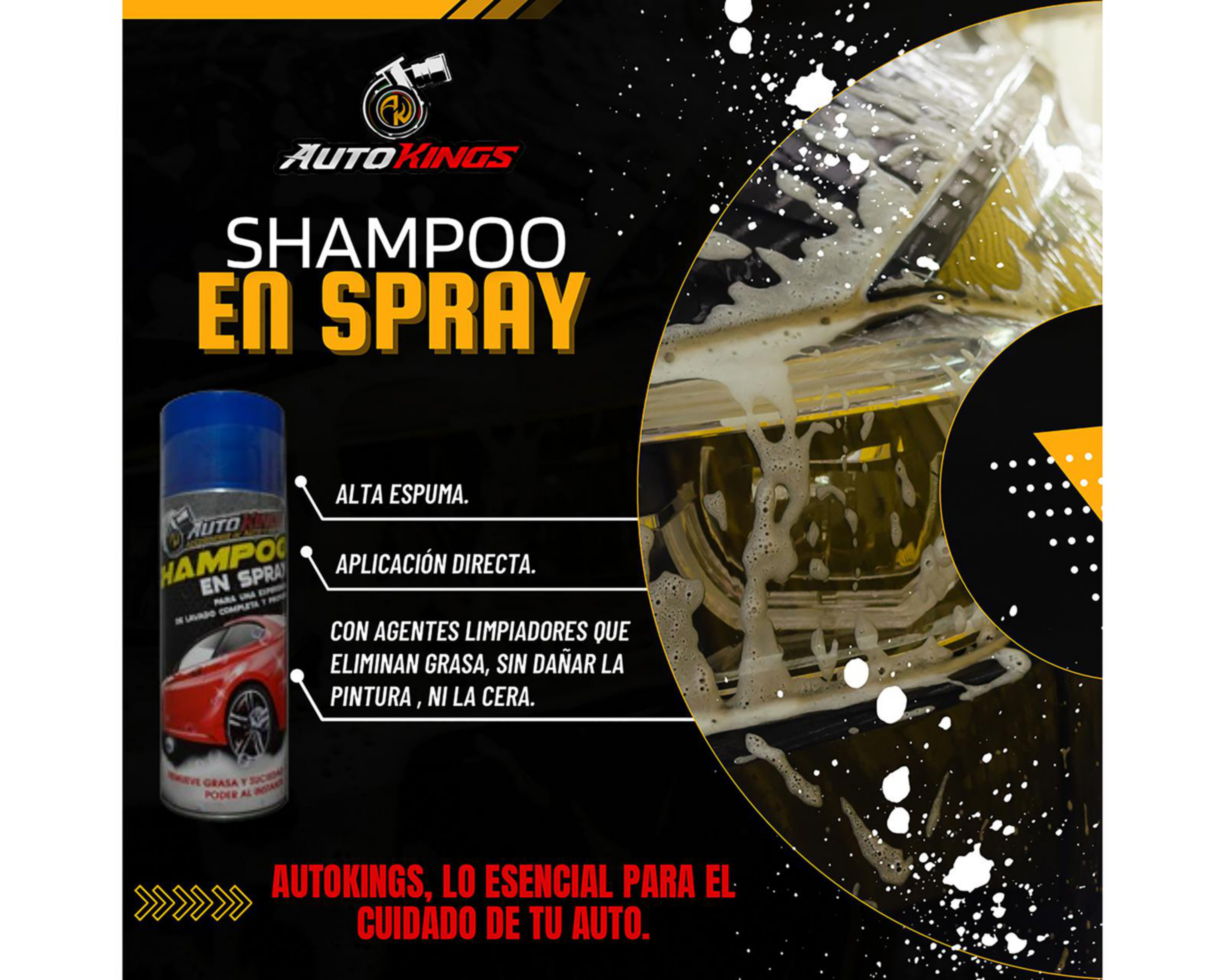 Foto 3 pulgar | Shampoo para Automóvil Autokings en Aerosol