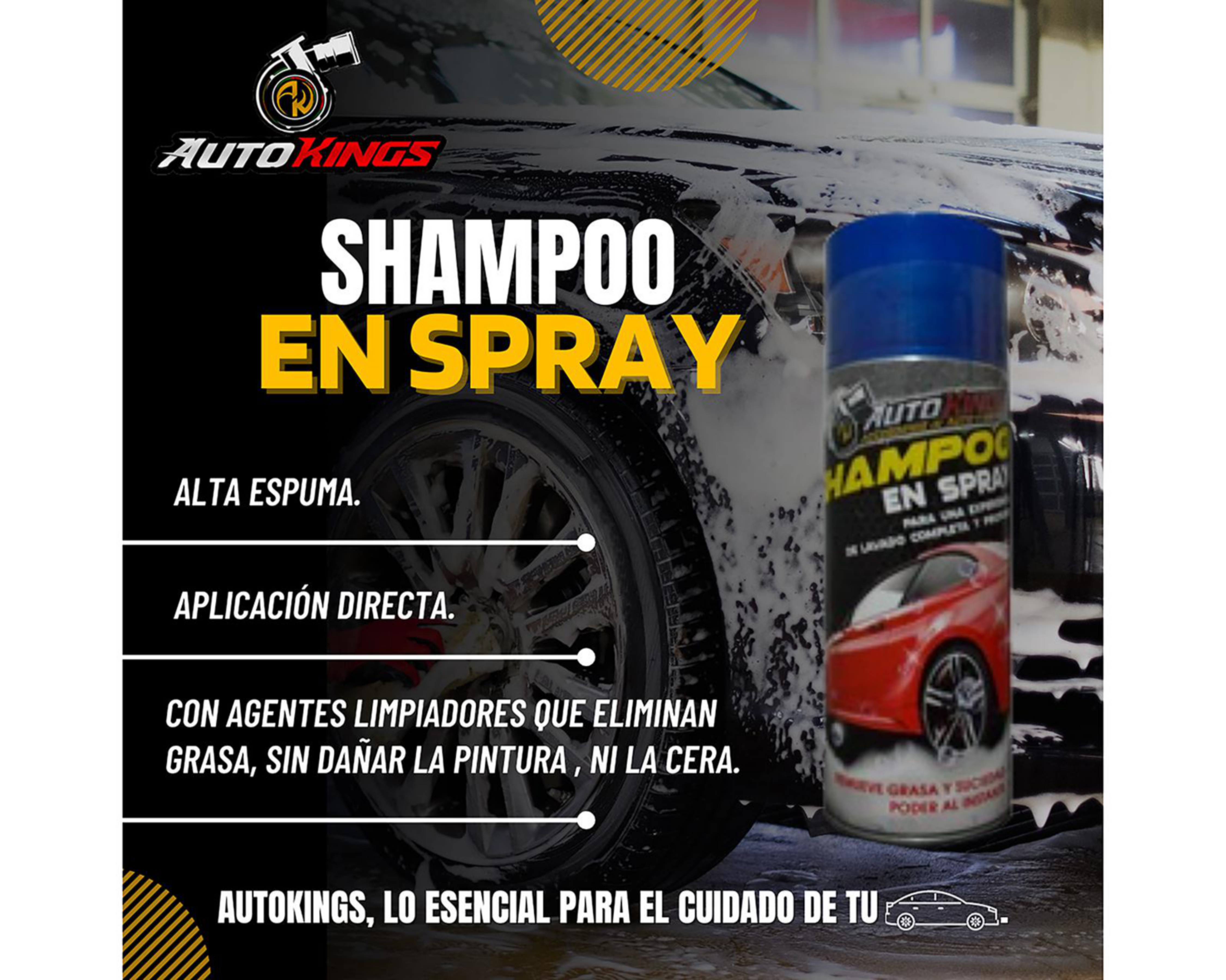 Foto 4 pulgar | Shampoo para Automóvil Autokings en Aerosol