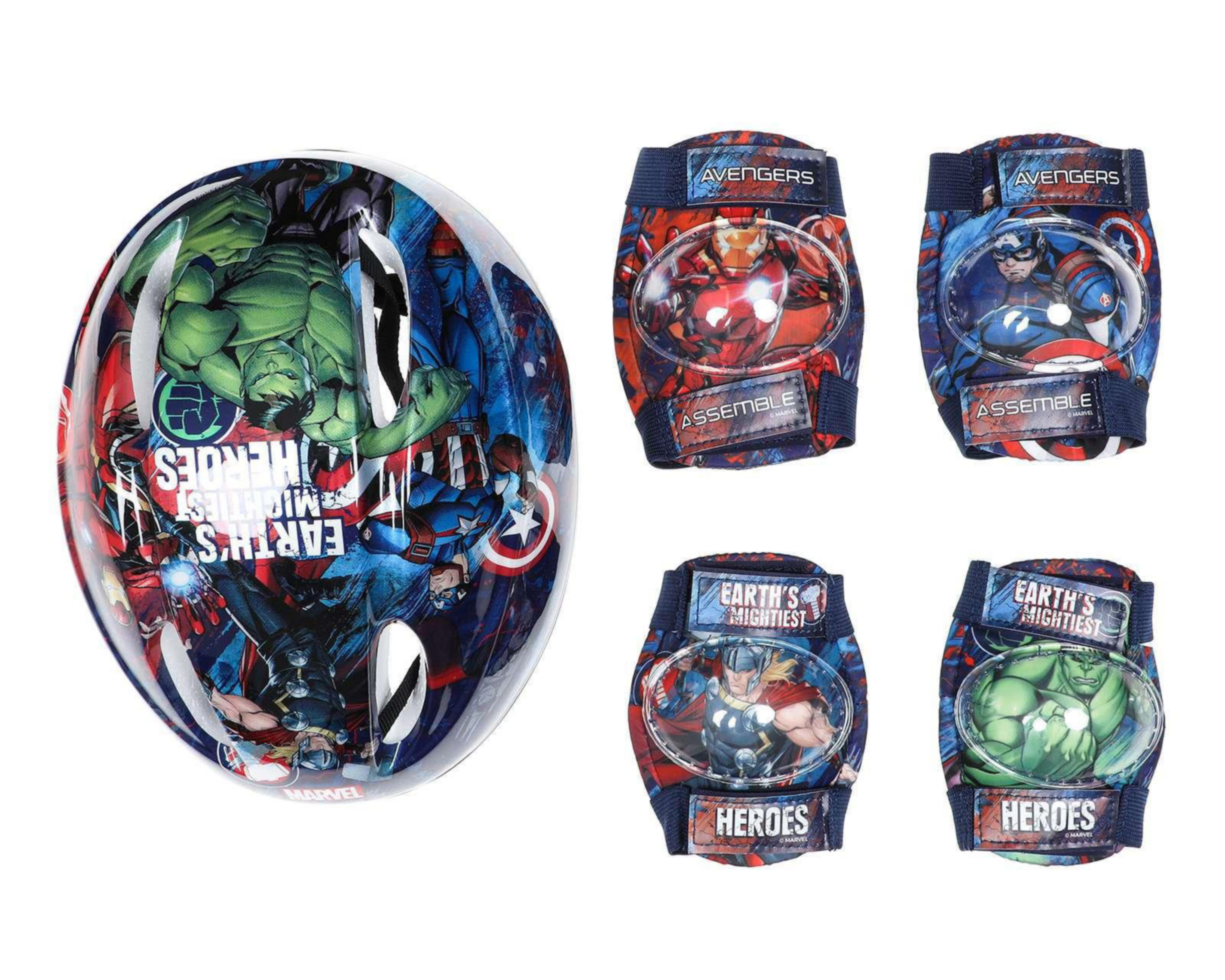 Foto 2 pulgar | Casco y Rodilleras Flying Wheel Avengers 5 Piezas