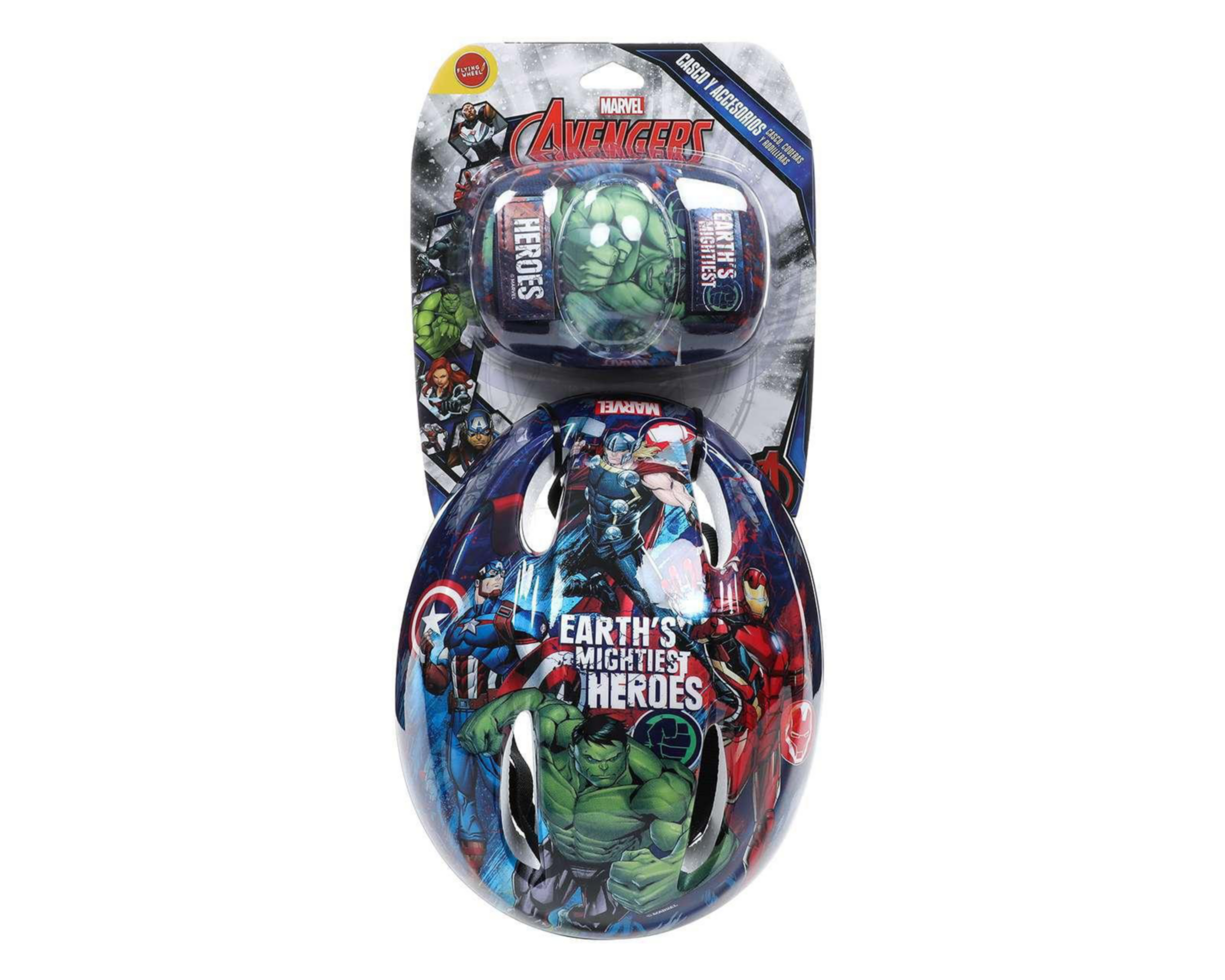 Foto 7 pulgar | Casco y Rodilleras Flying Wheel Avengers 5 Piezas