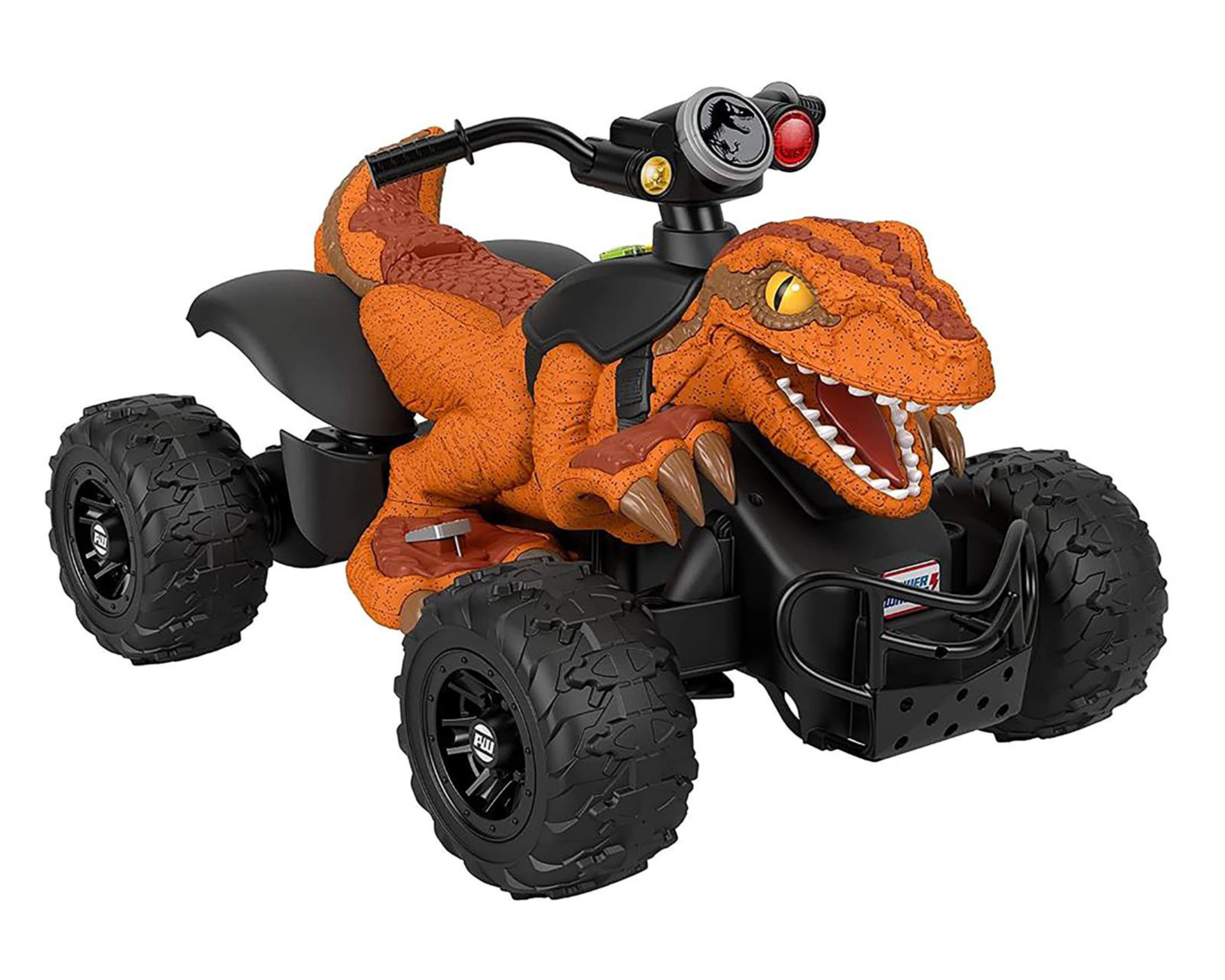 Montable Eléctrico Fisher Price Jurassic World Racer Anaranjado