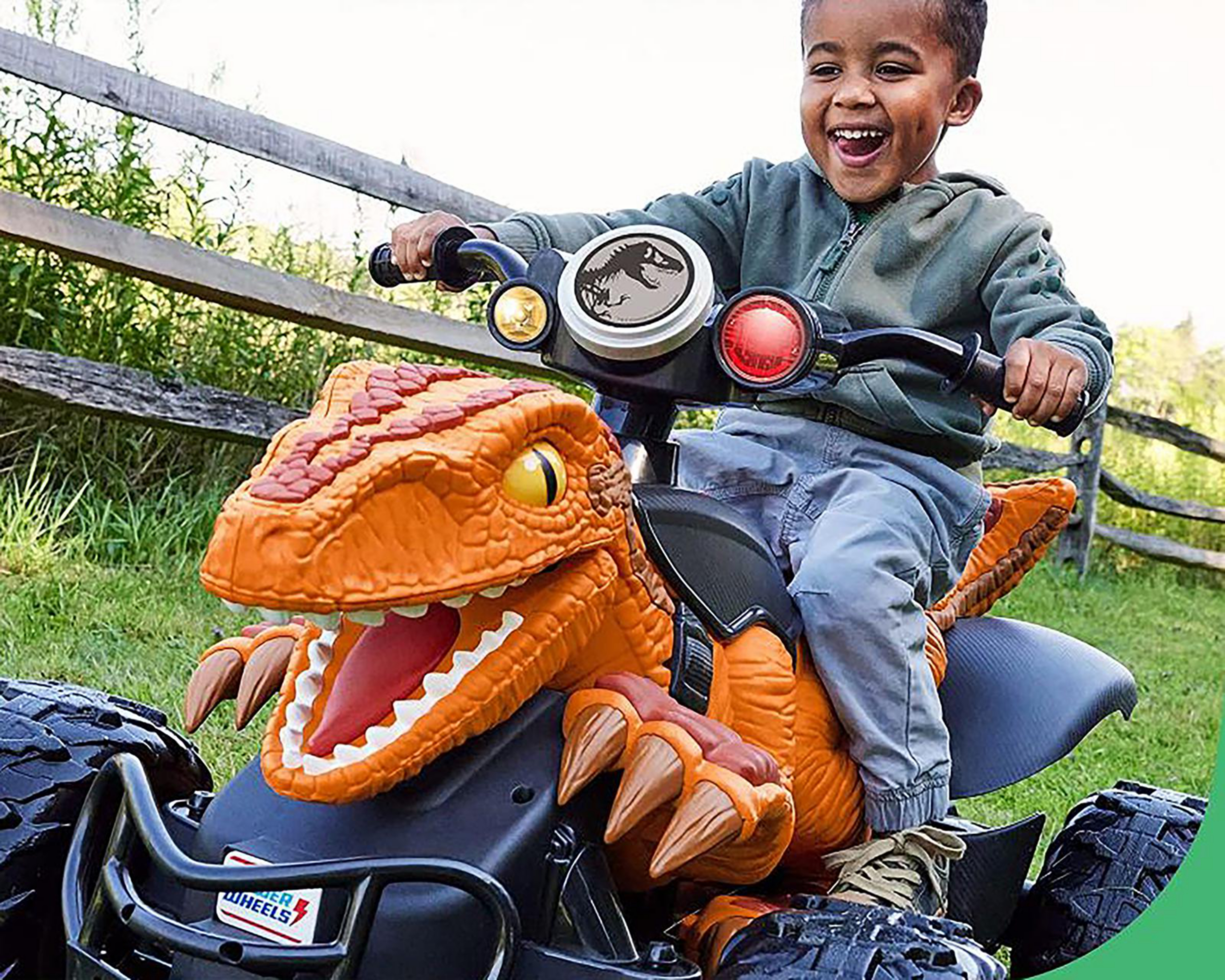 Foto 4 pulgar | Montable Eléctrico Fisher Price Jurassic World Racer Anaranjado