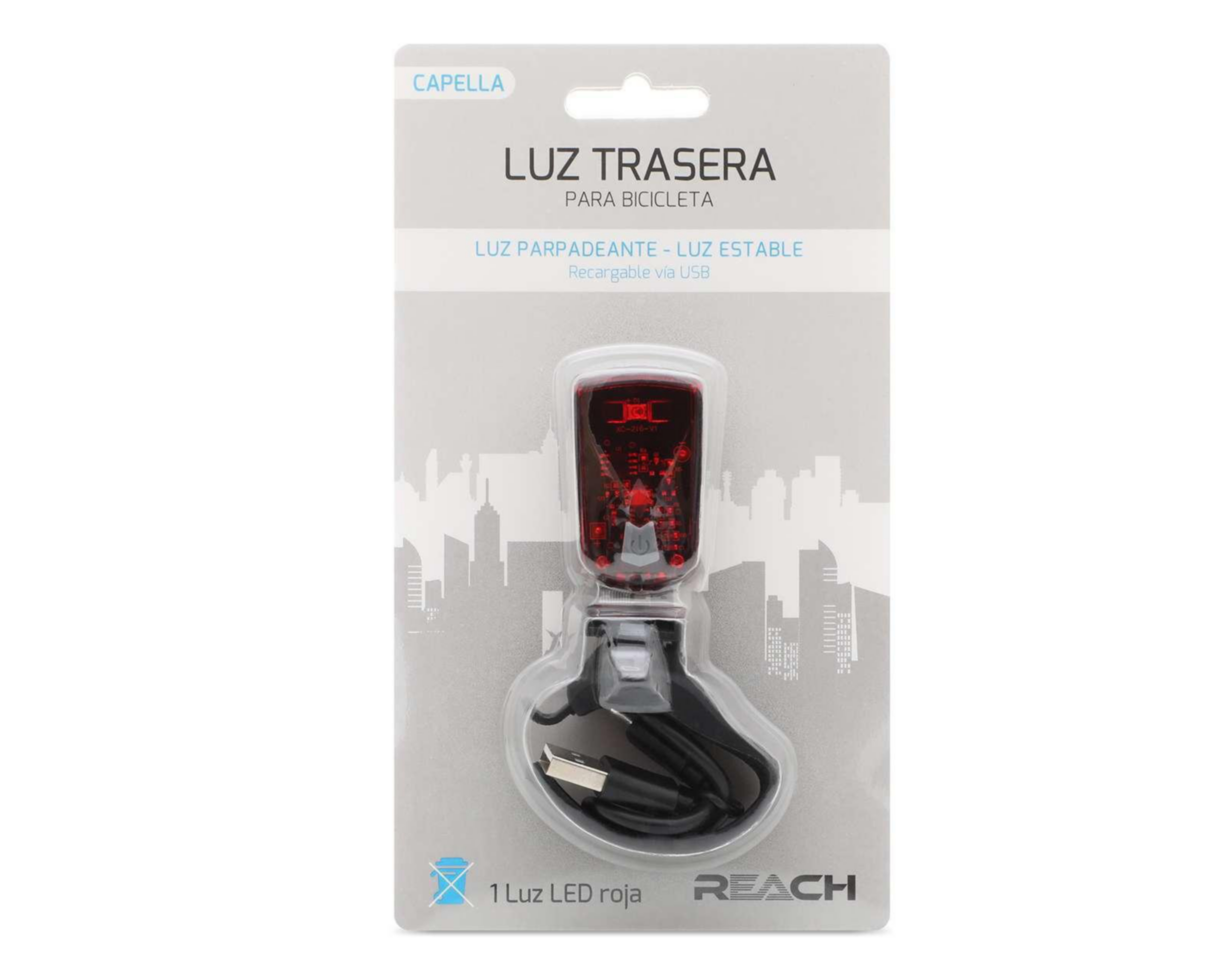 Foto 2 pulgar | Luz LED Recargable Reach para Bicicleta