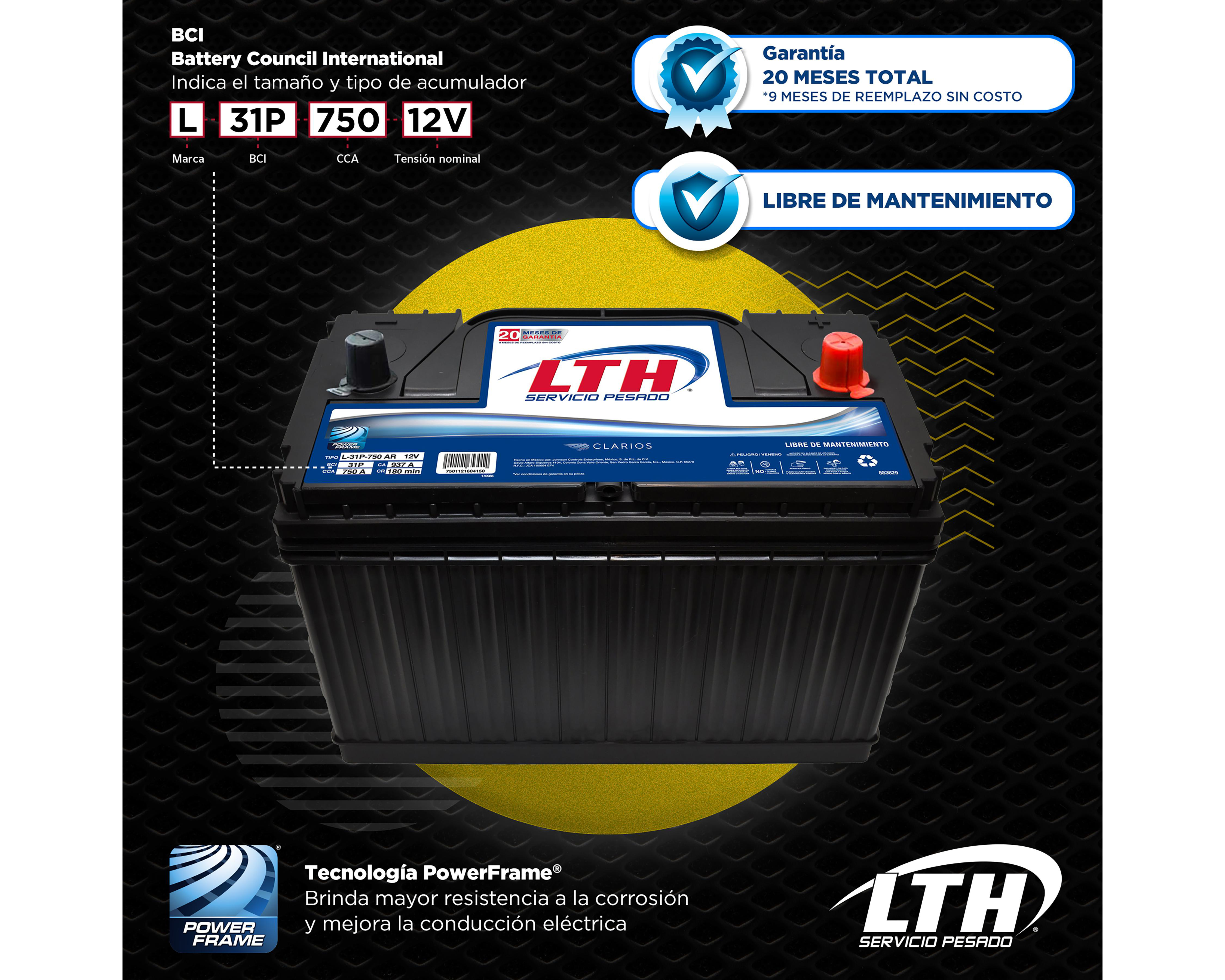 Foto 4 | Acumulador LTH L-31P-750