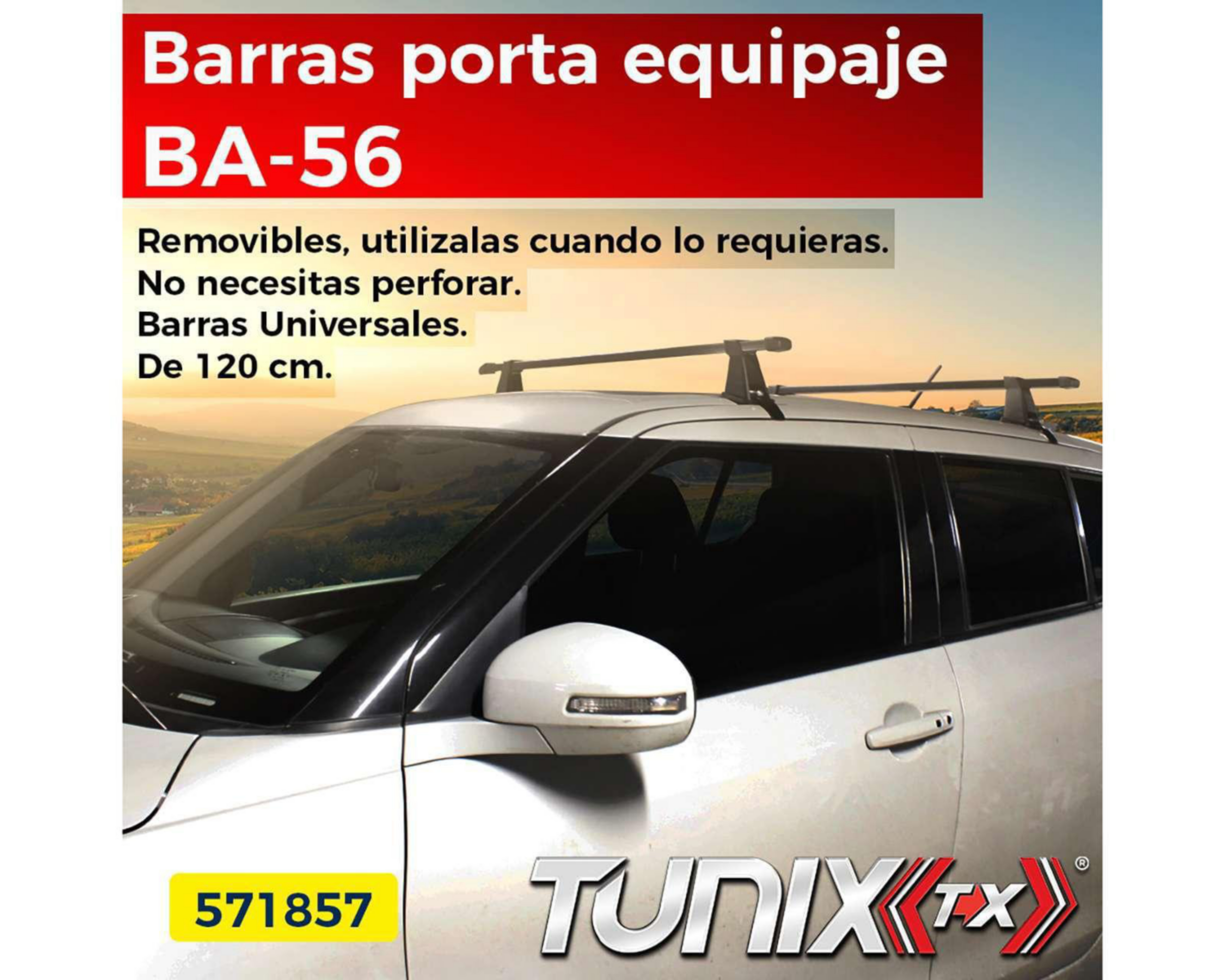 Foto 3 pulgar | Barras Universales para Techo Tunix