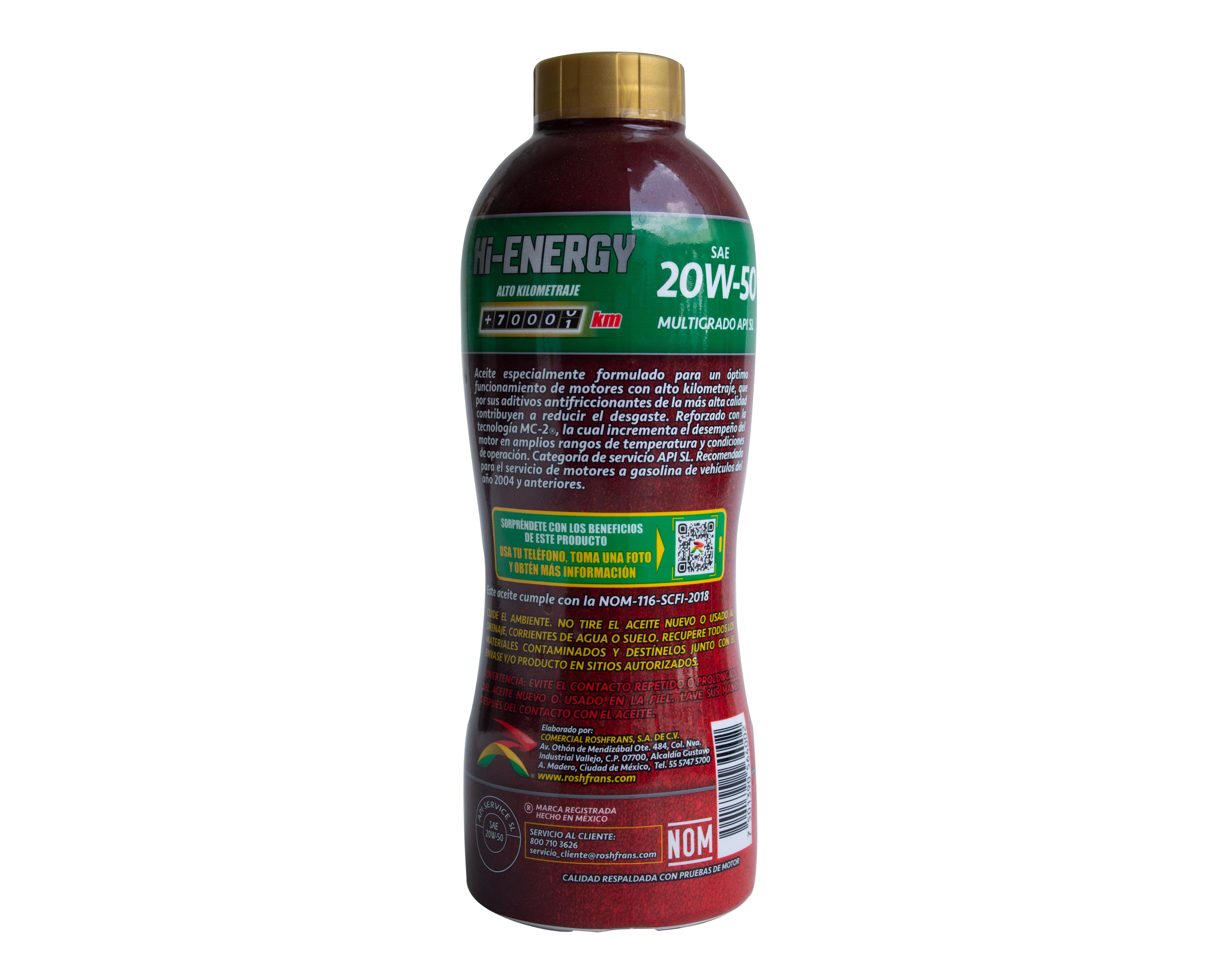 Foto 5 pulgar | Aceite Roshfrans para Motor de Automóvil 950 ml