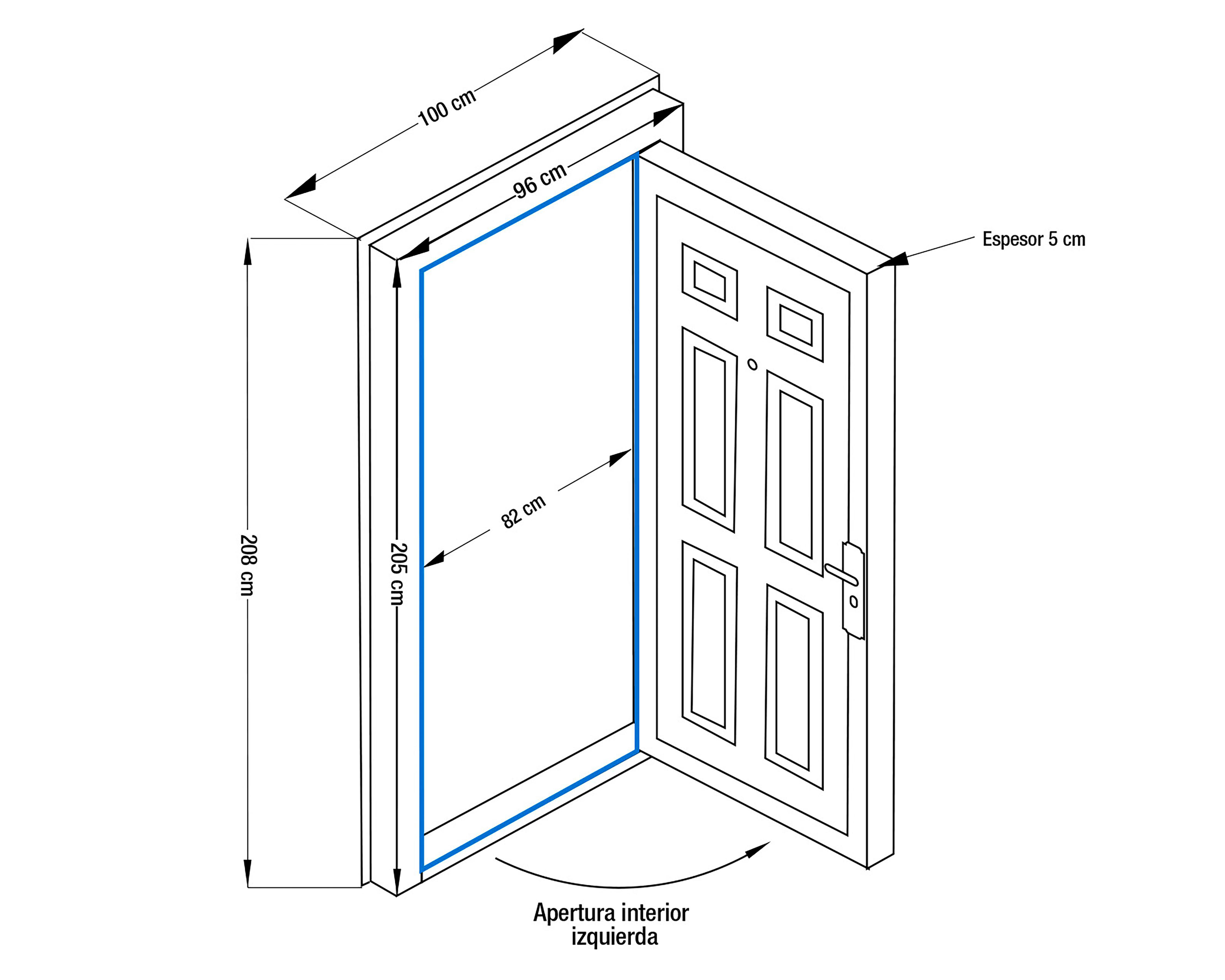 Foto 6 pulgar | Puerta de Seguridad Eversafe de Acero para Exterior 96 x 205 cm