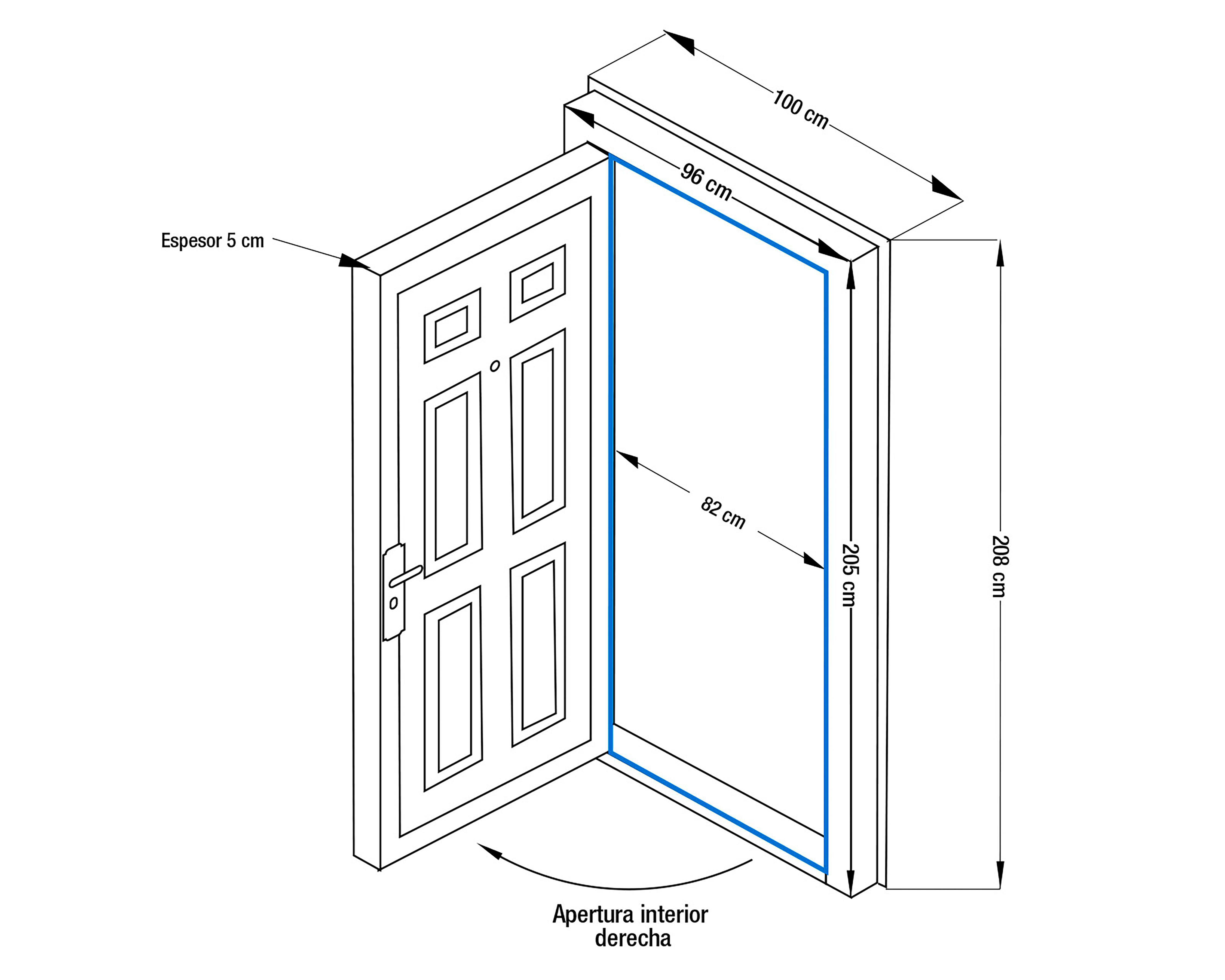 Foto 5 | Puerta de Seguridad Eversafe de Acero para Exterior de 96 x 205 cm