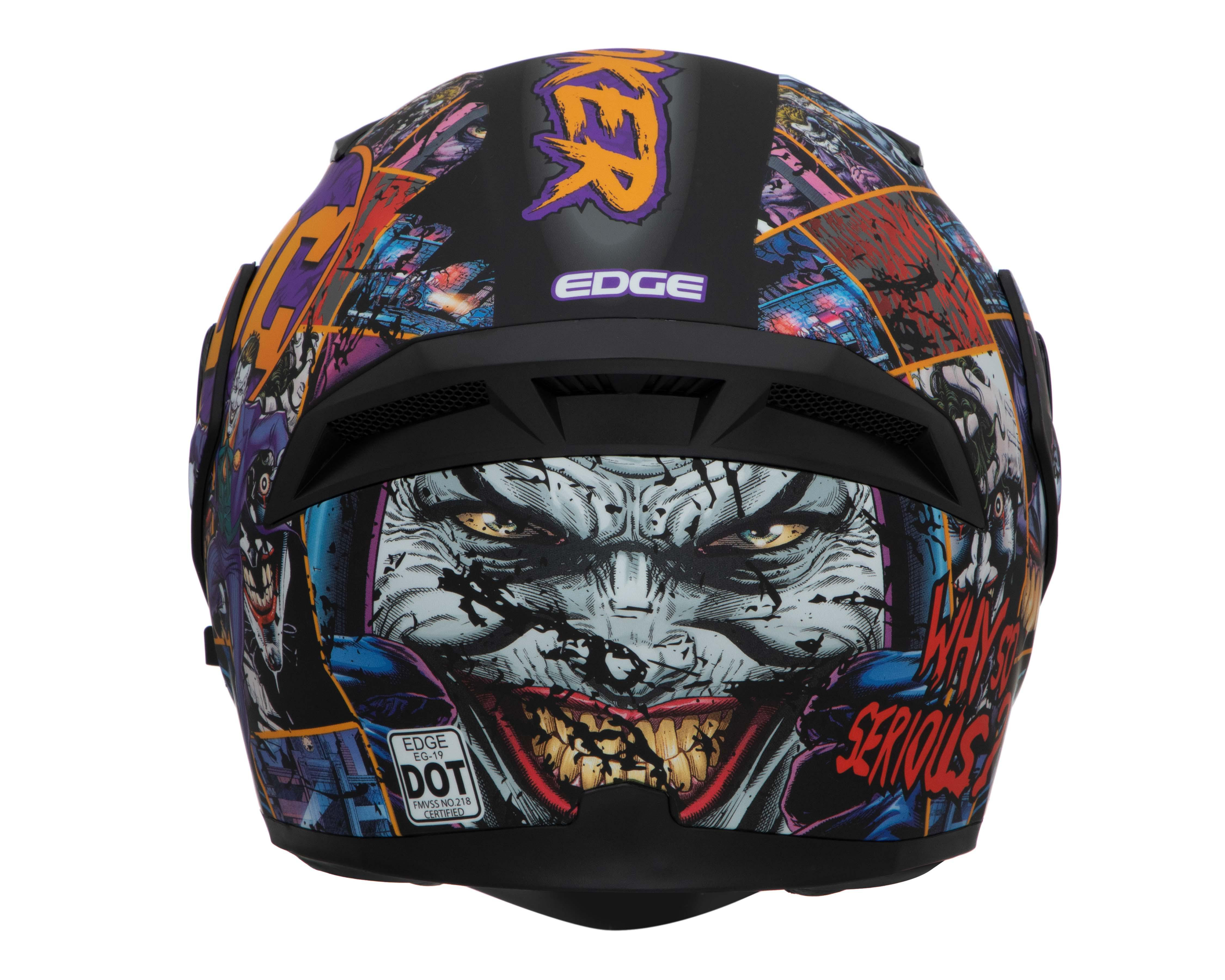 Foto 5 | Casco para Motociclista Edge Mediano Doble Visor Multicolor