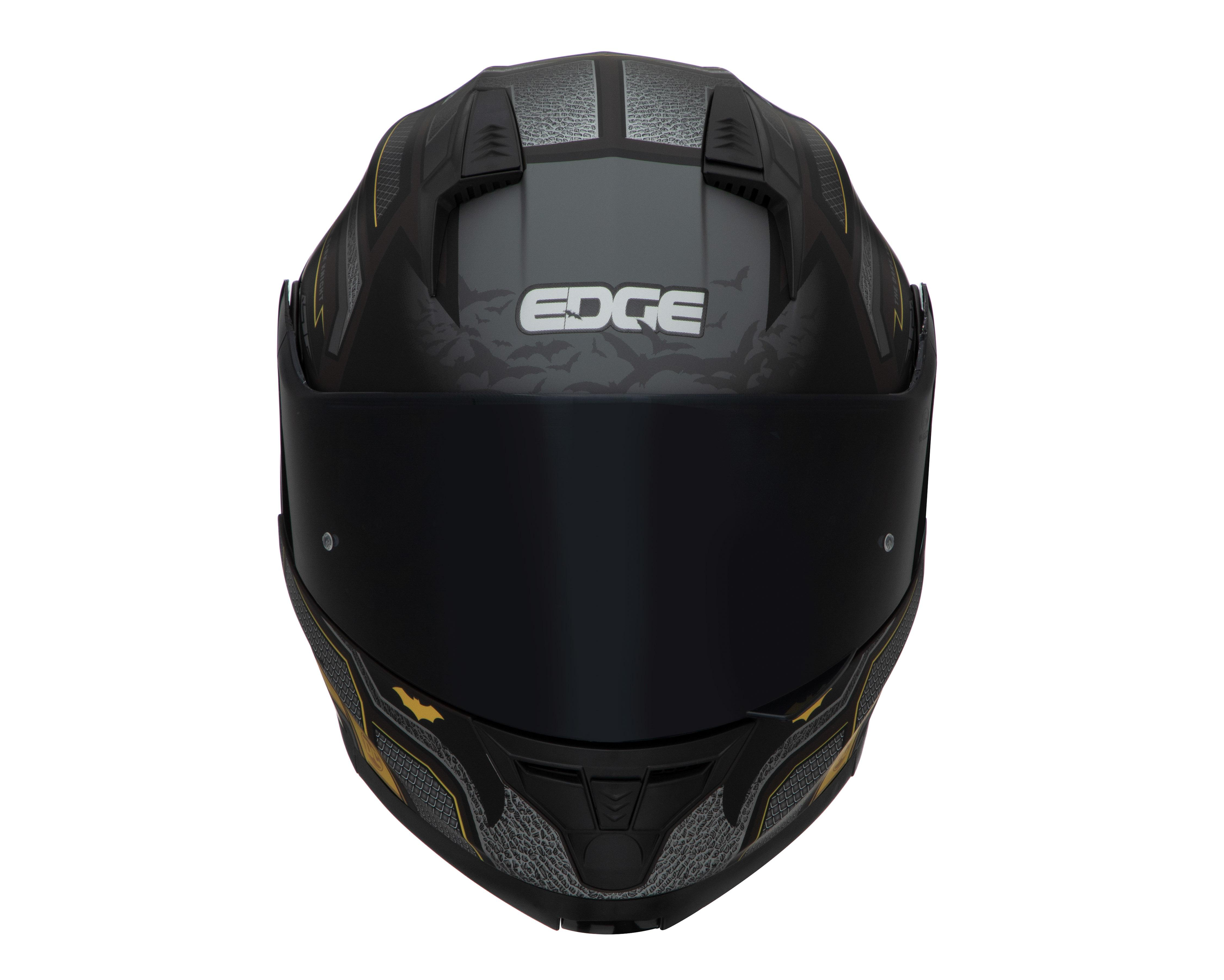 Foto 8 pulgar | Casco para Motociclista Edge Extragrande Doble Visor Negro