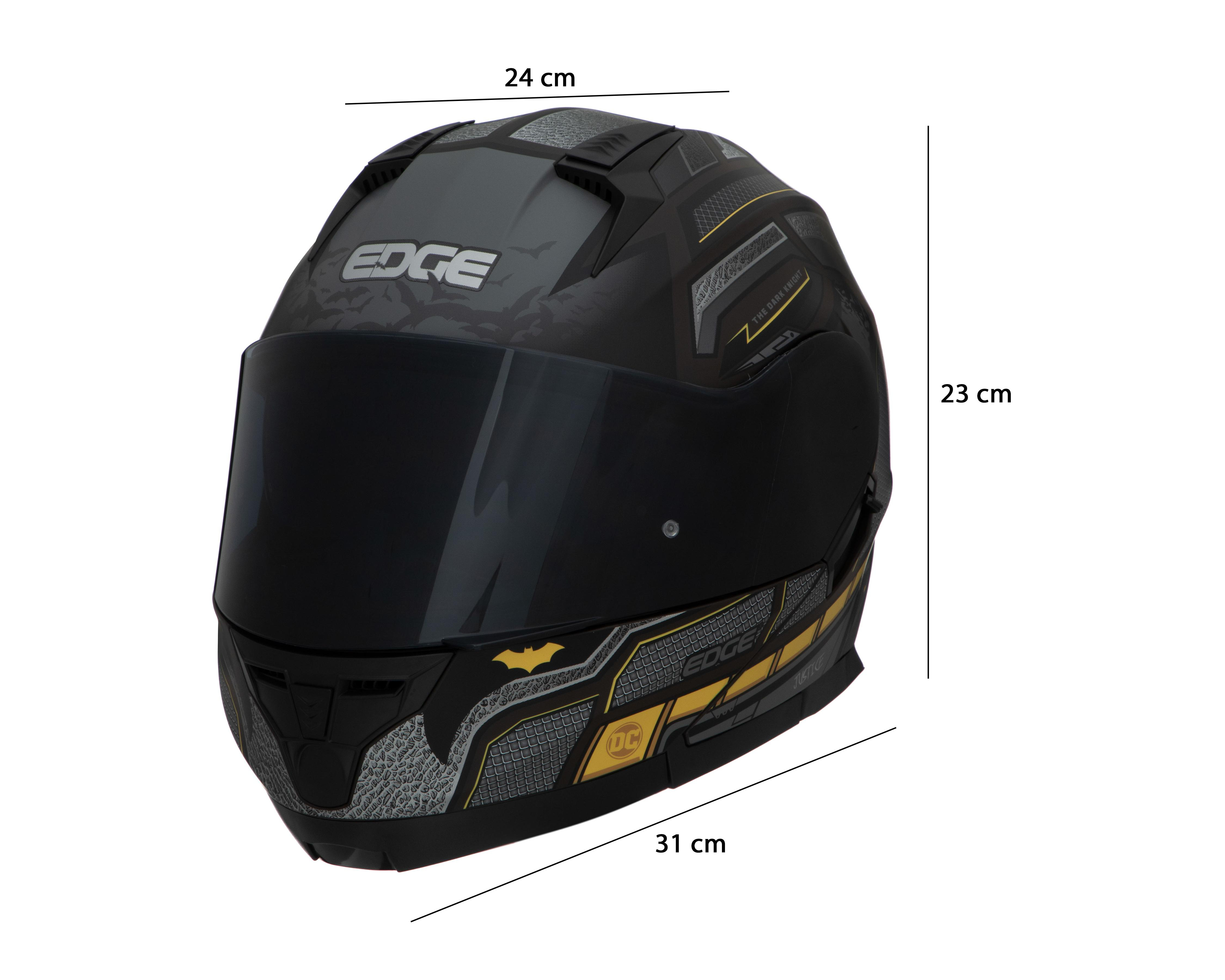 Foto 9 | Casco para Motocicleta Edge Mediana Doble Visor Negro