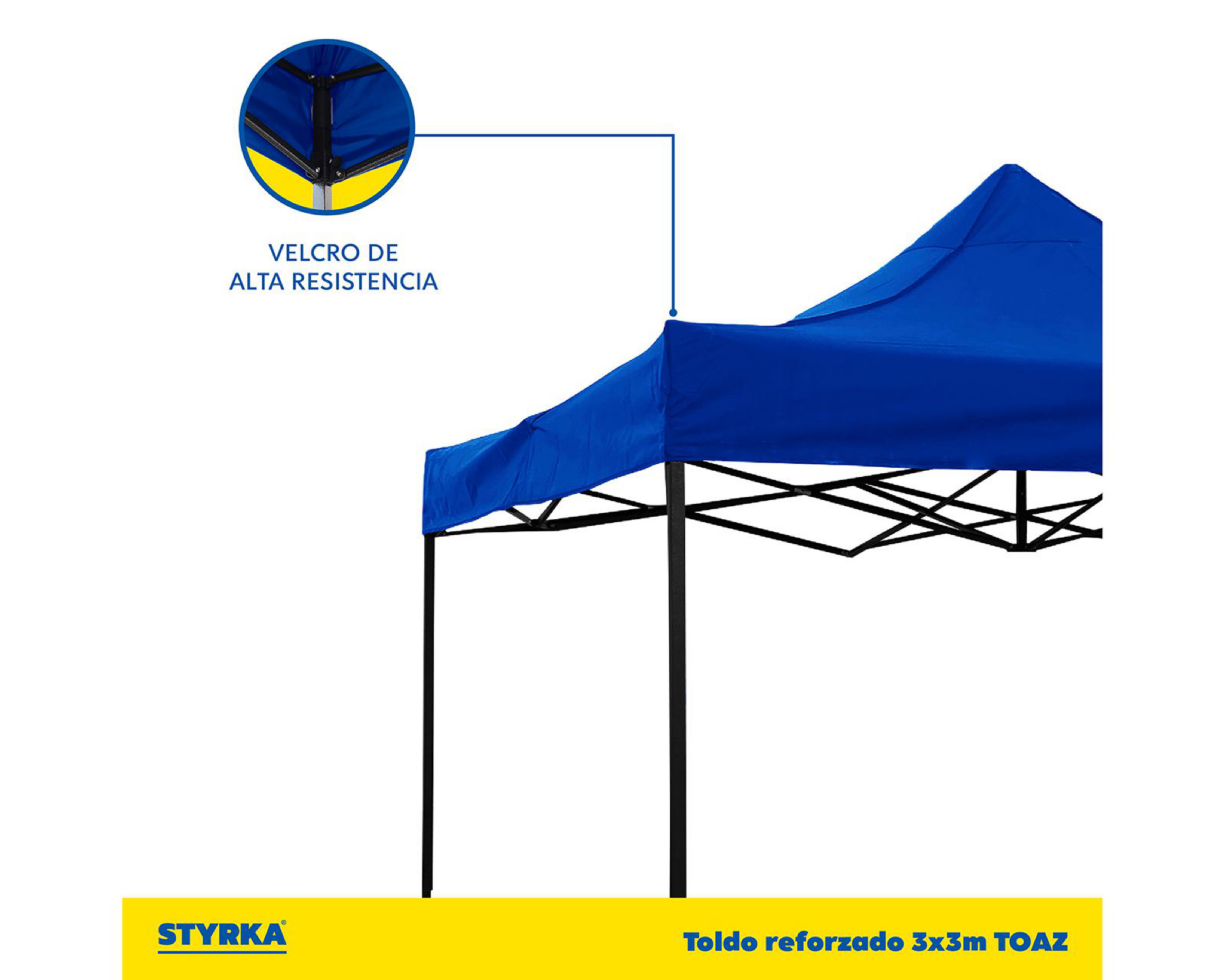 Foto 5 pulgar | Toldo Styrka Altura Ajustable Azul 3 x 3 m