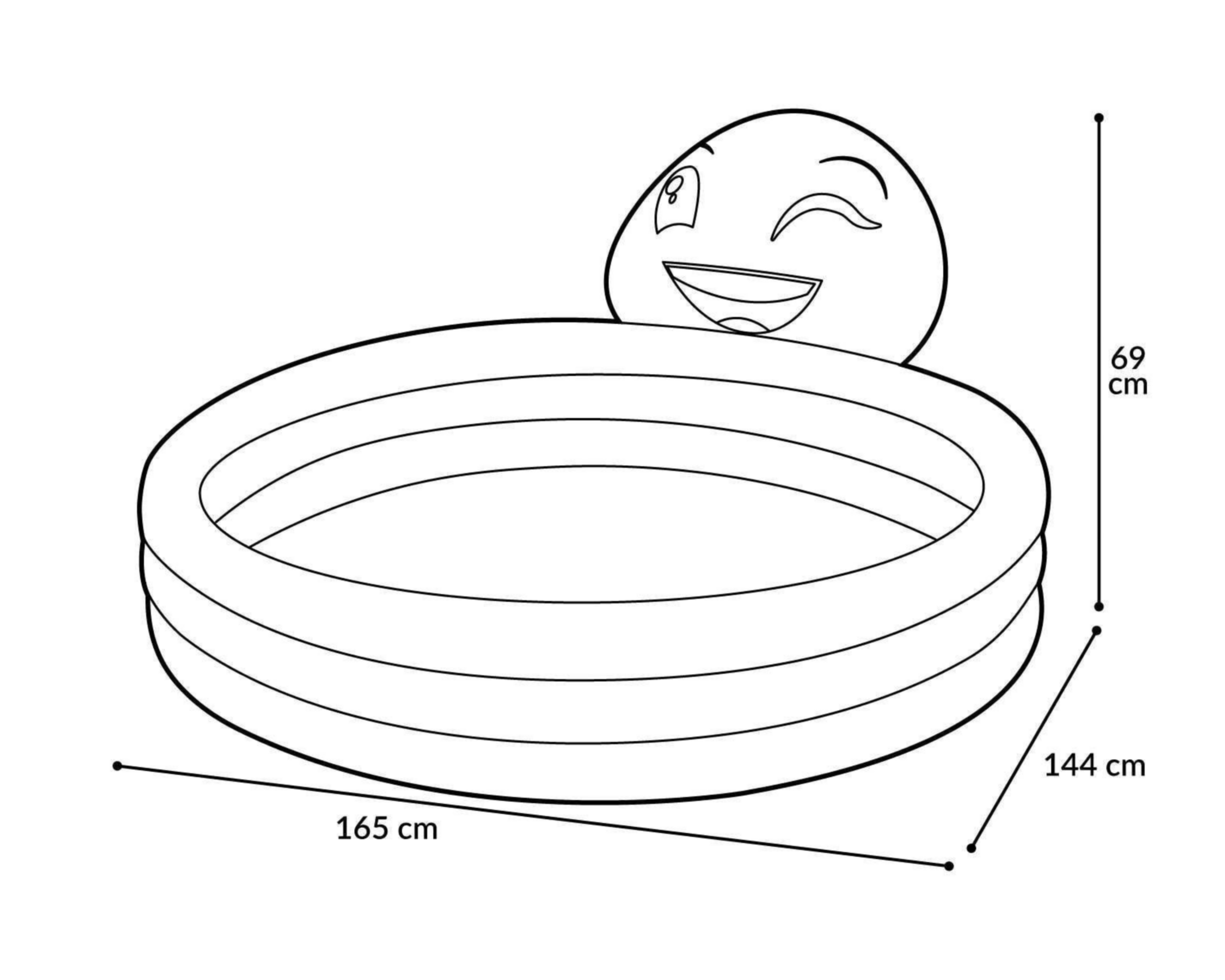 Foto 5 | Alberca Infantil Circular Bestway Emoji 282 L 165 x 144 x 69 cm