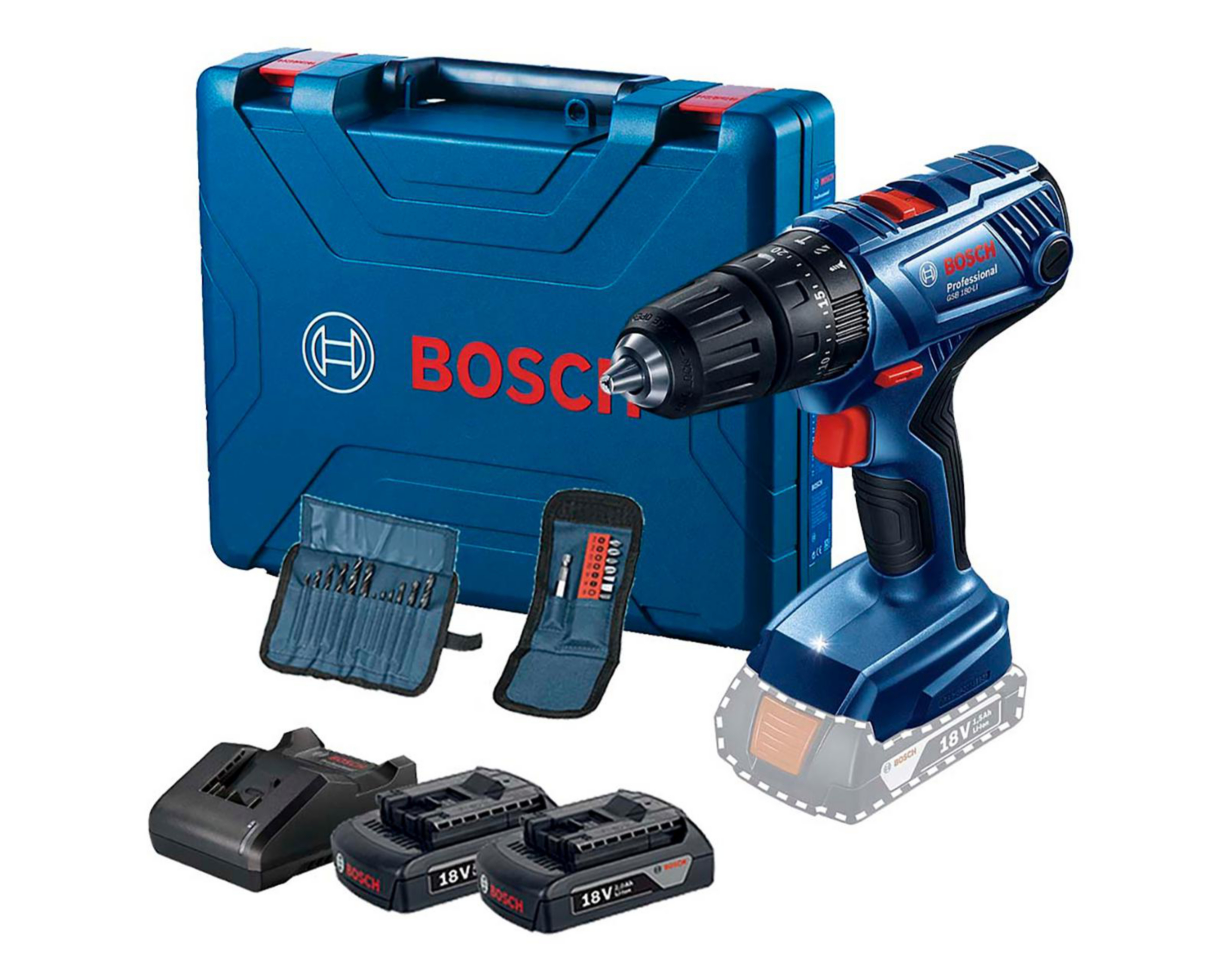 Taladro Rotomartillo Bosch Inalámbrico GSB 180LI 18 V