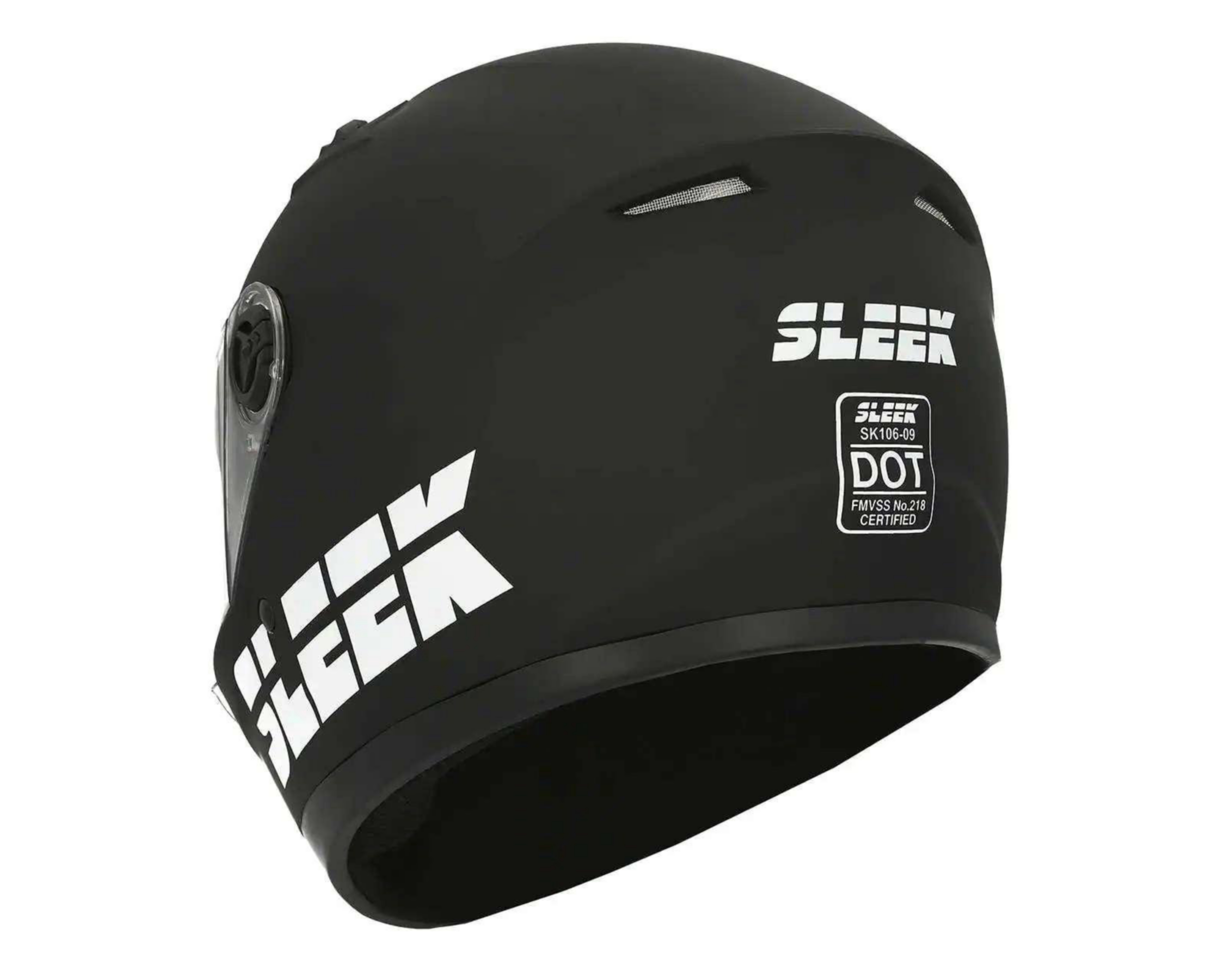 Foto 4 pulgar | Casco para Motociclista Sleek Extragrande Negro