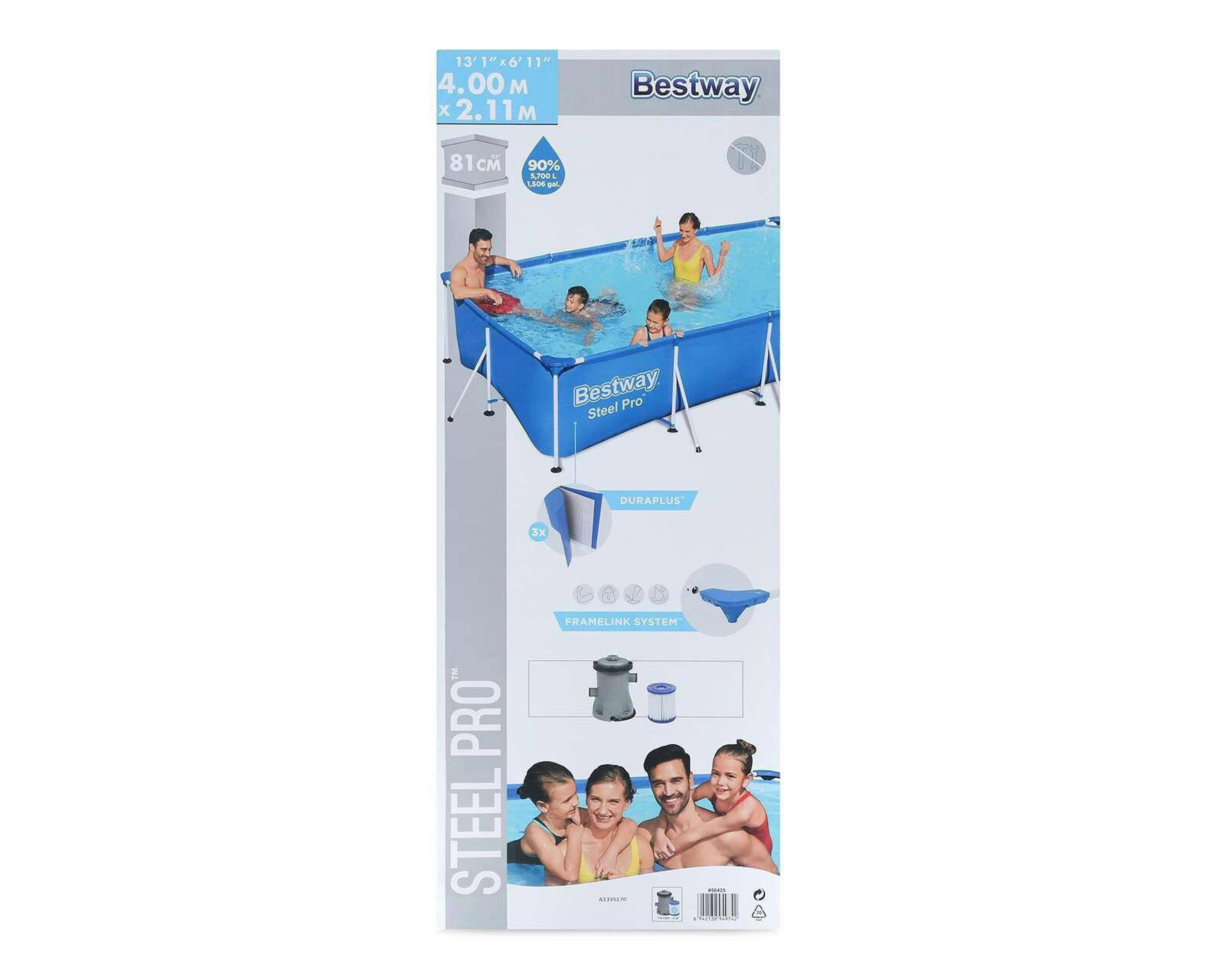 Foto 4 pulgar | Alberca Rectangular Bestway 5,700 L