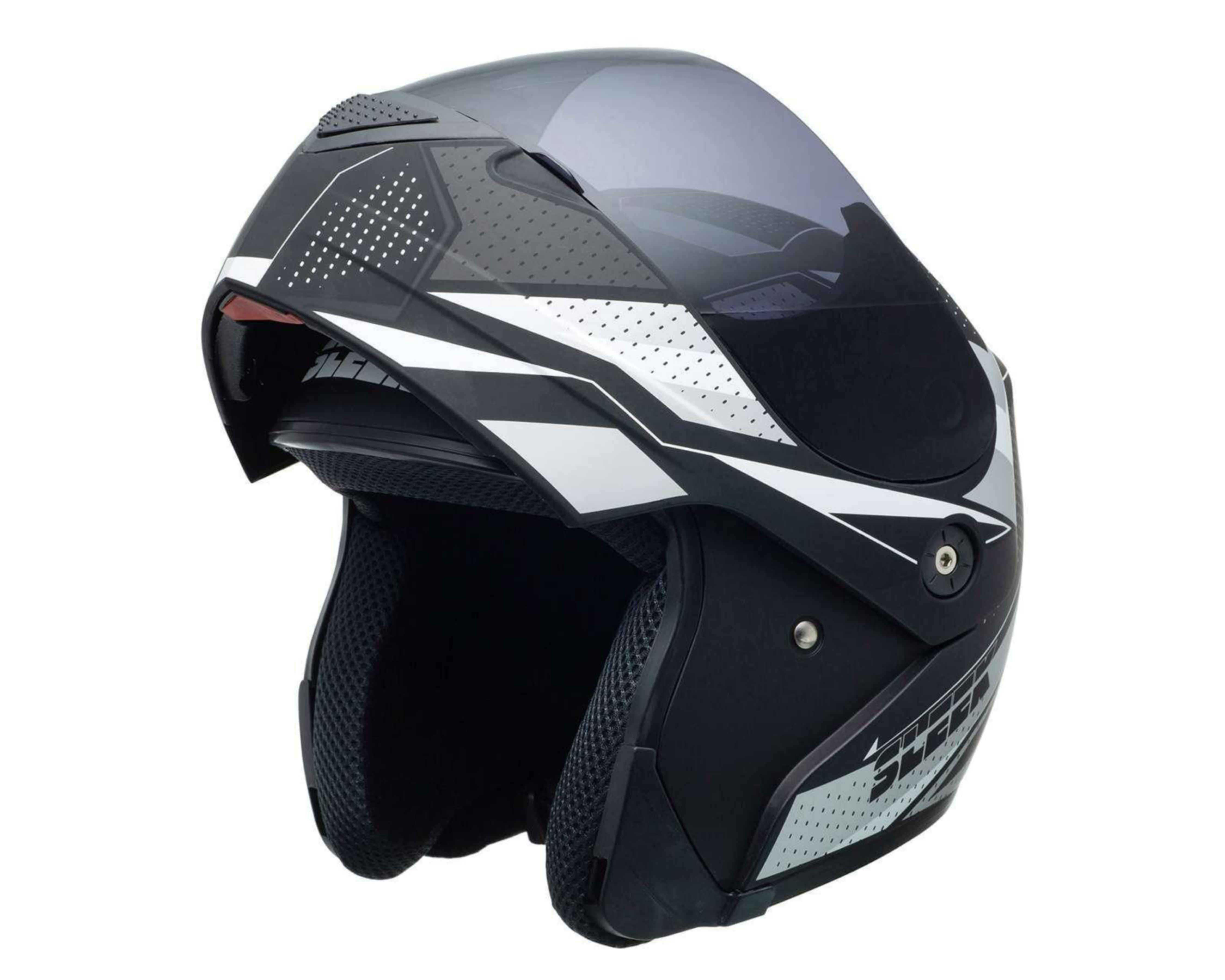 Foto 6 pulgar | Casco para Motociclista Sleek Grande Visor Antirrasguños Negro