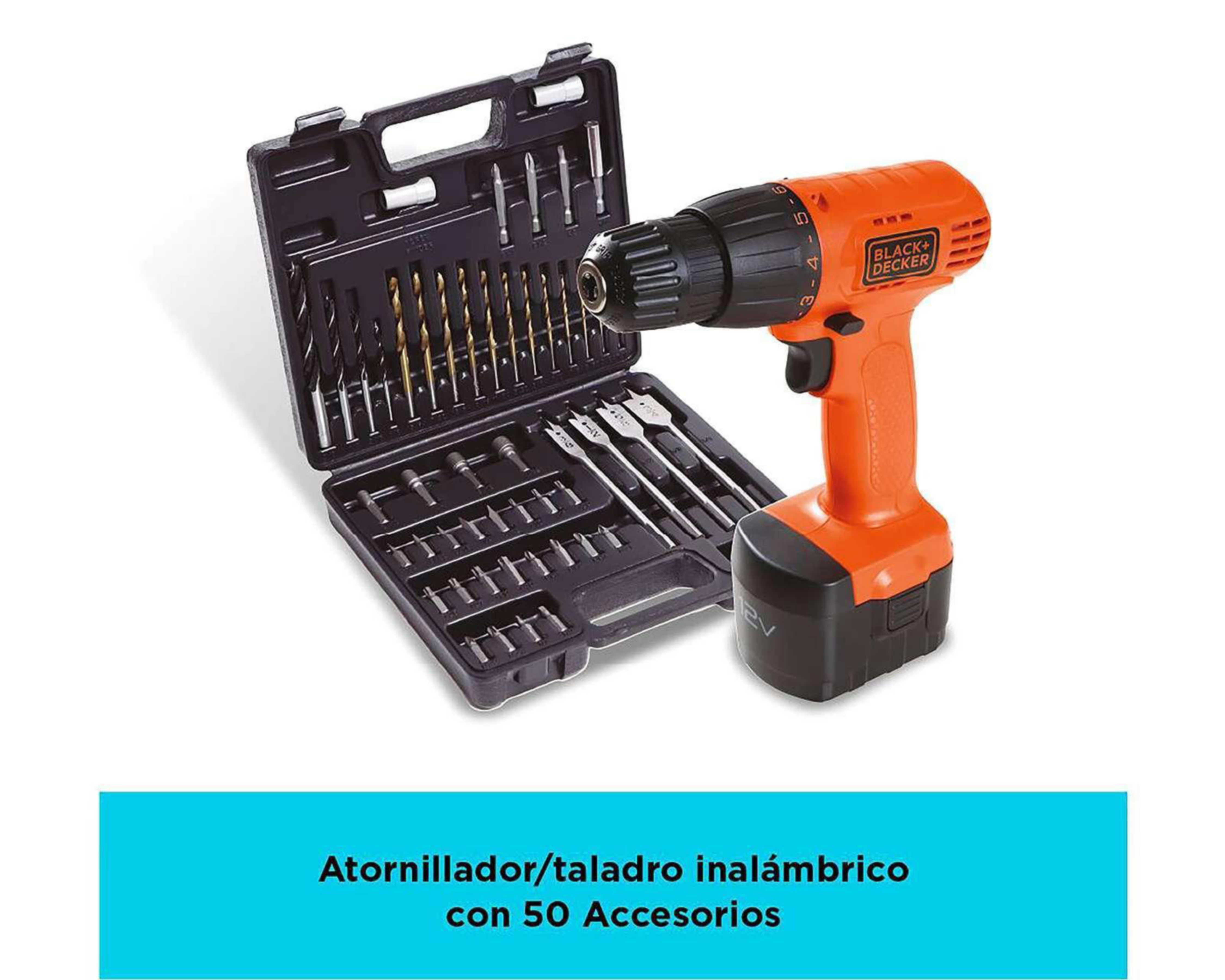 Foto 11 pulgar | Taladro Black+Decker CD121K50-B3