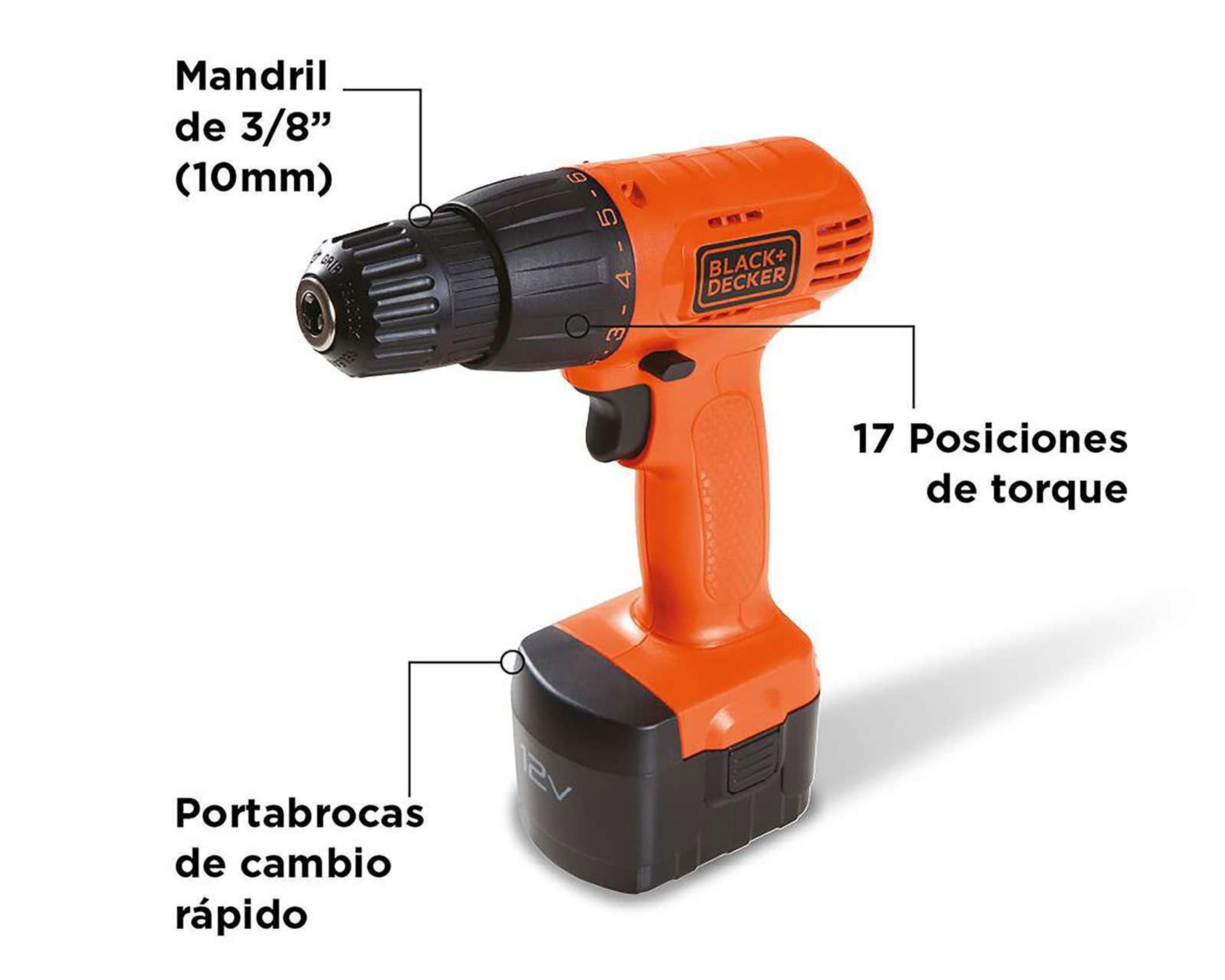 Foto 8 pulgar | Taladro Black+Decker CD121K50-B3