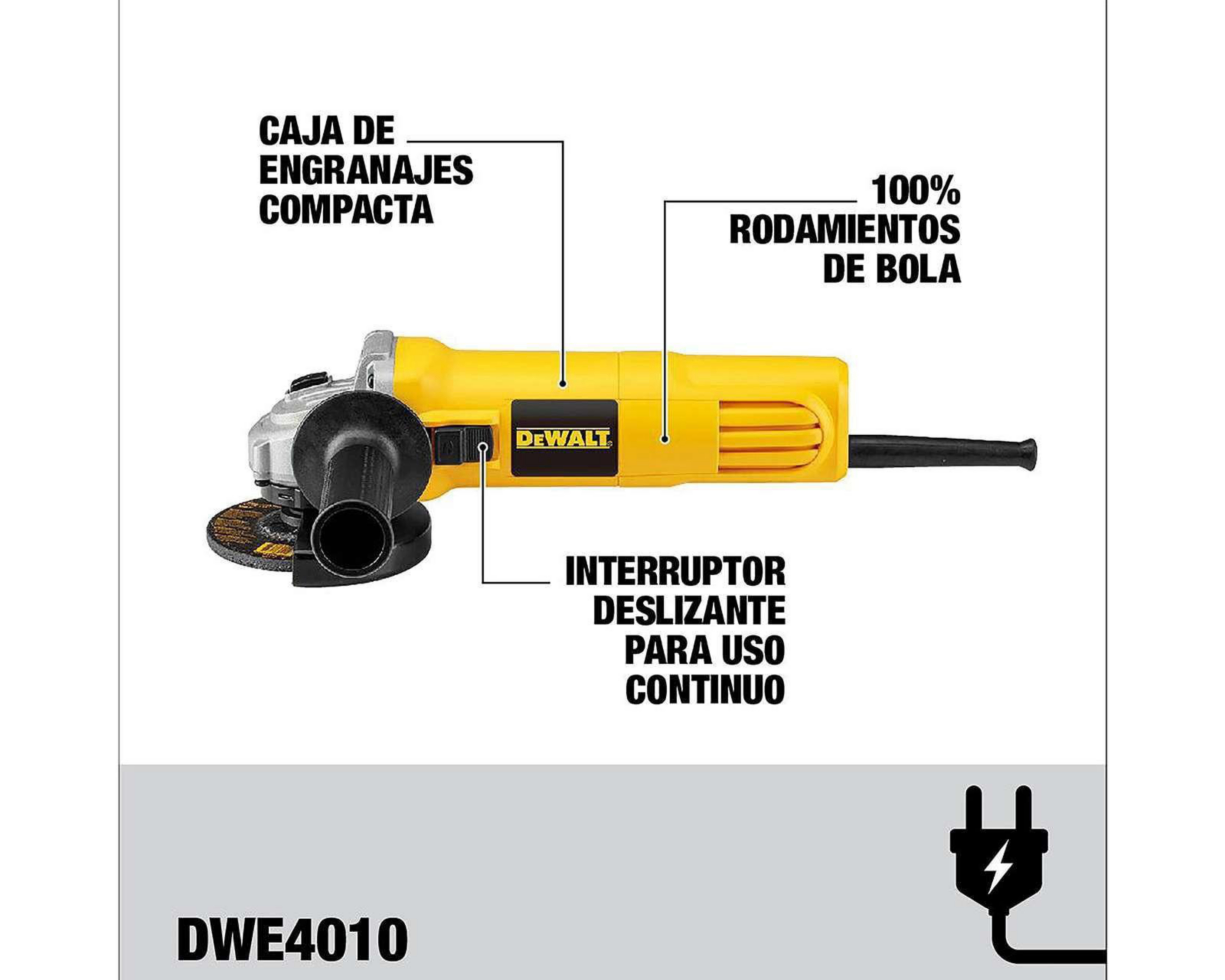 Foto 8 pulgar | Esmeriladora Dewalt DWE4010-B3 Angular 4