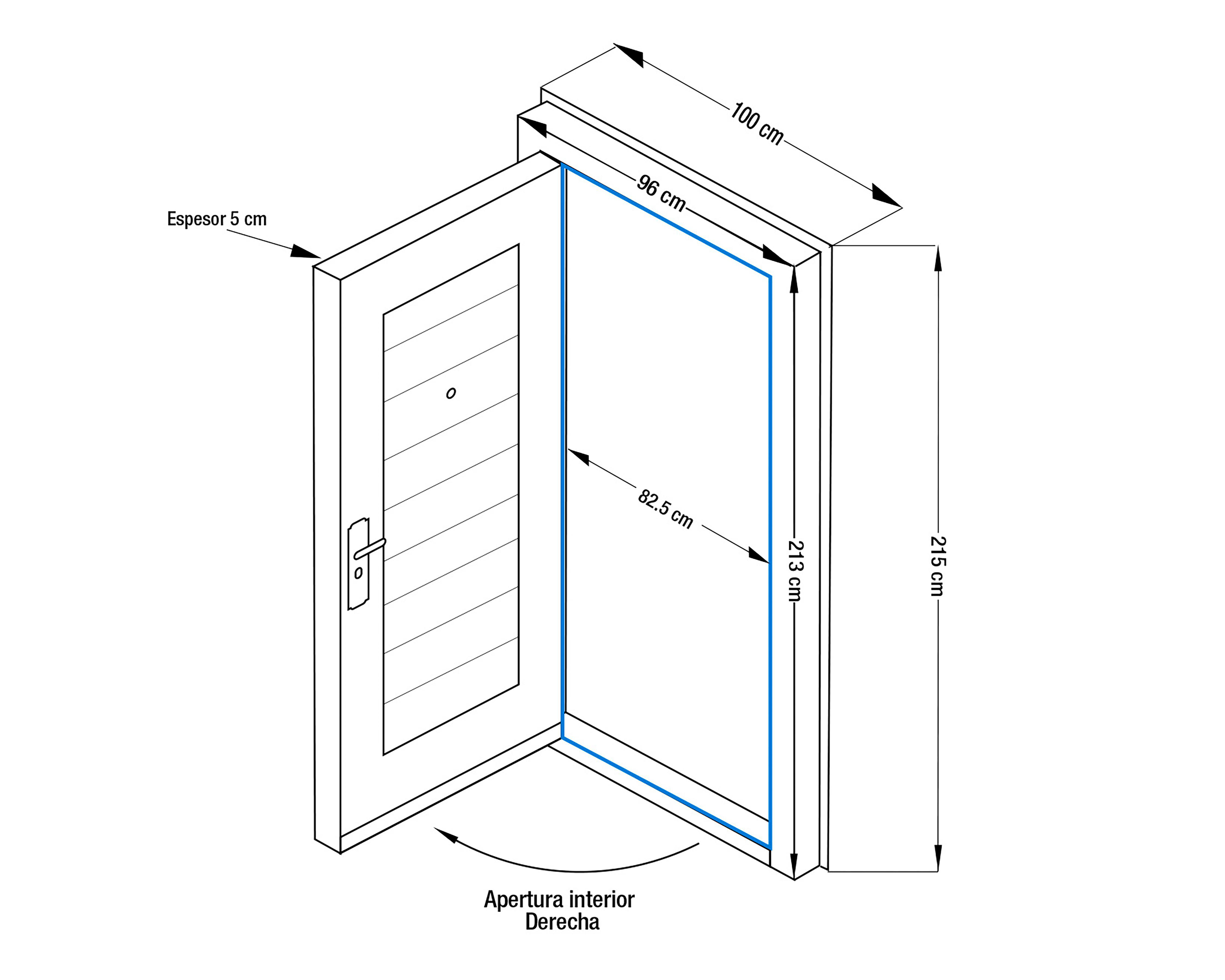 Foto 6 pulgar | Puerta de Seguridad Eversafe de Acero para Exterior 96 x 213 cm