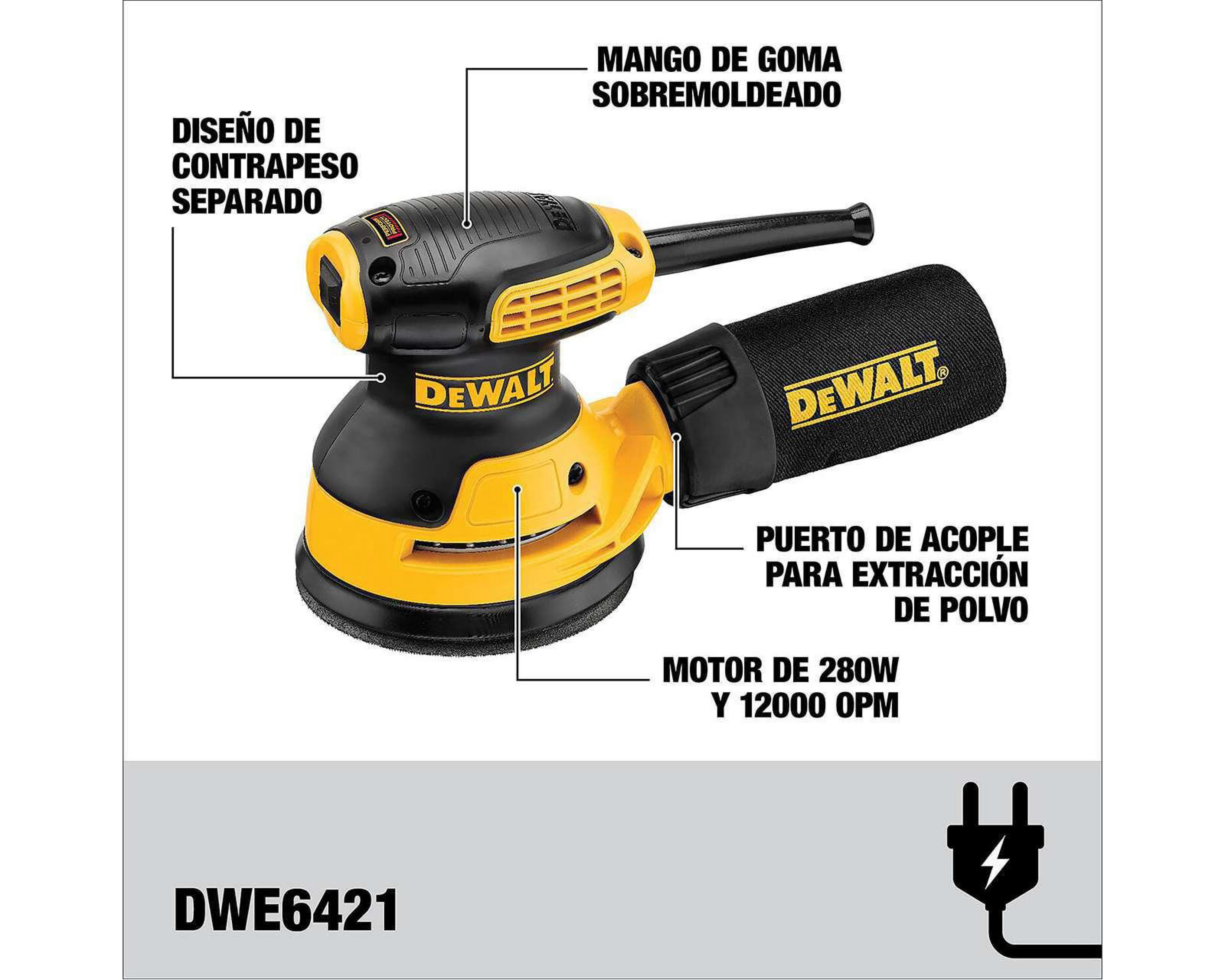 Foto 10 pulgar | Lijadora Orbital Dewalt DWE6421-B3 280 W