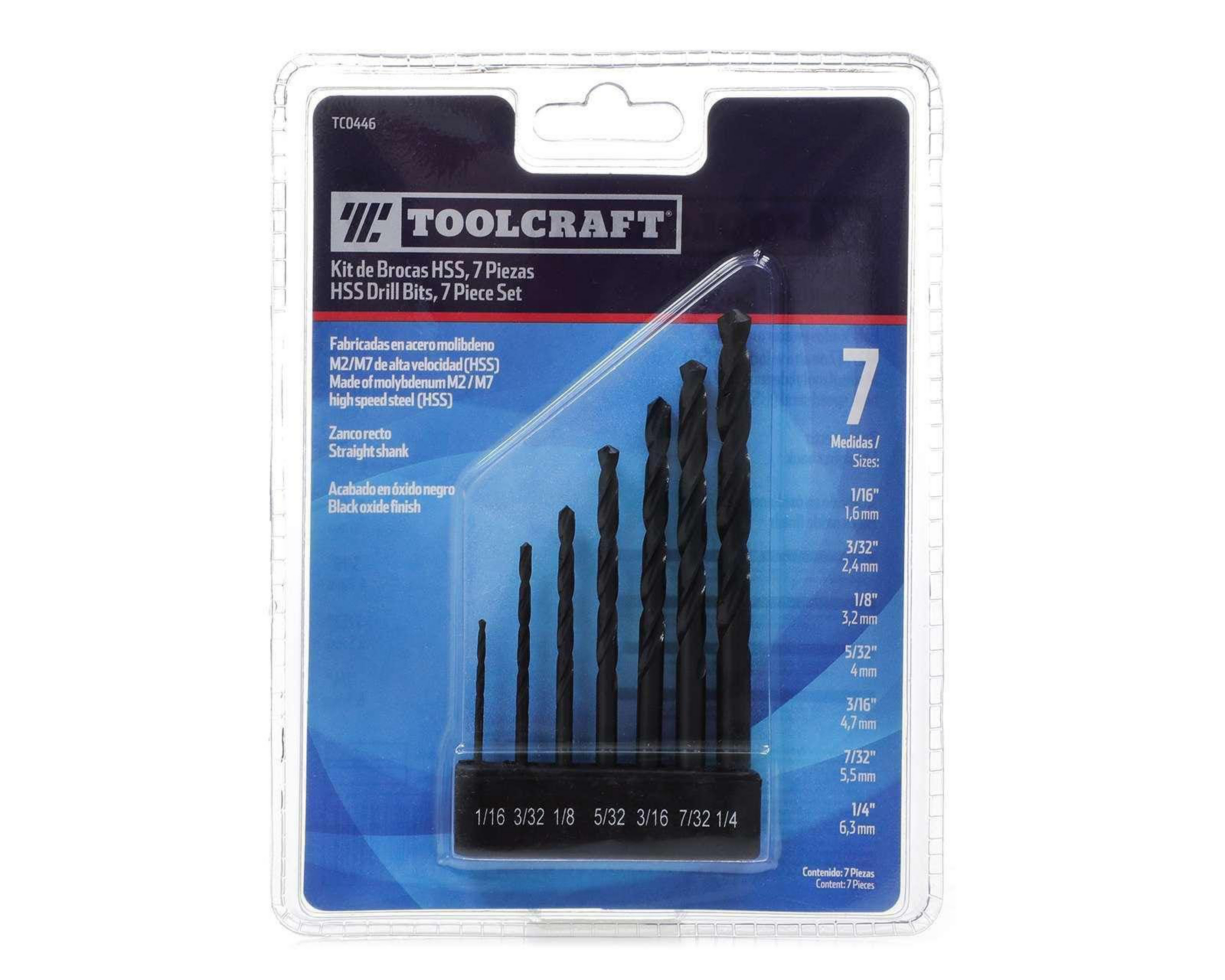 Foto 2 pulgar | Kit de Brocas Toolcraft HS 7PZ TC0446 con 7 Piezas