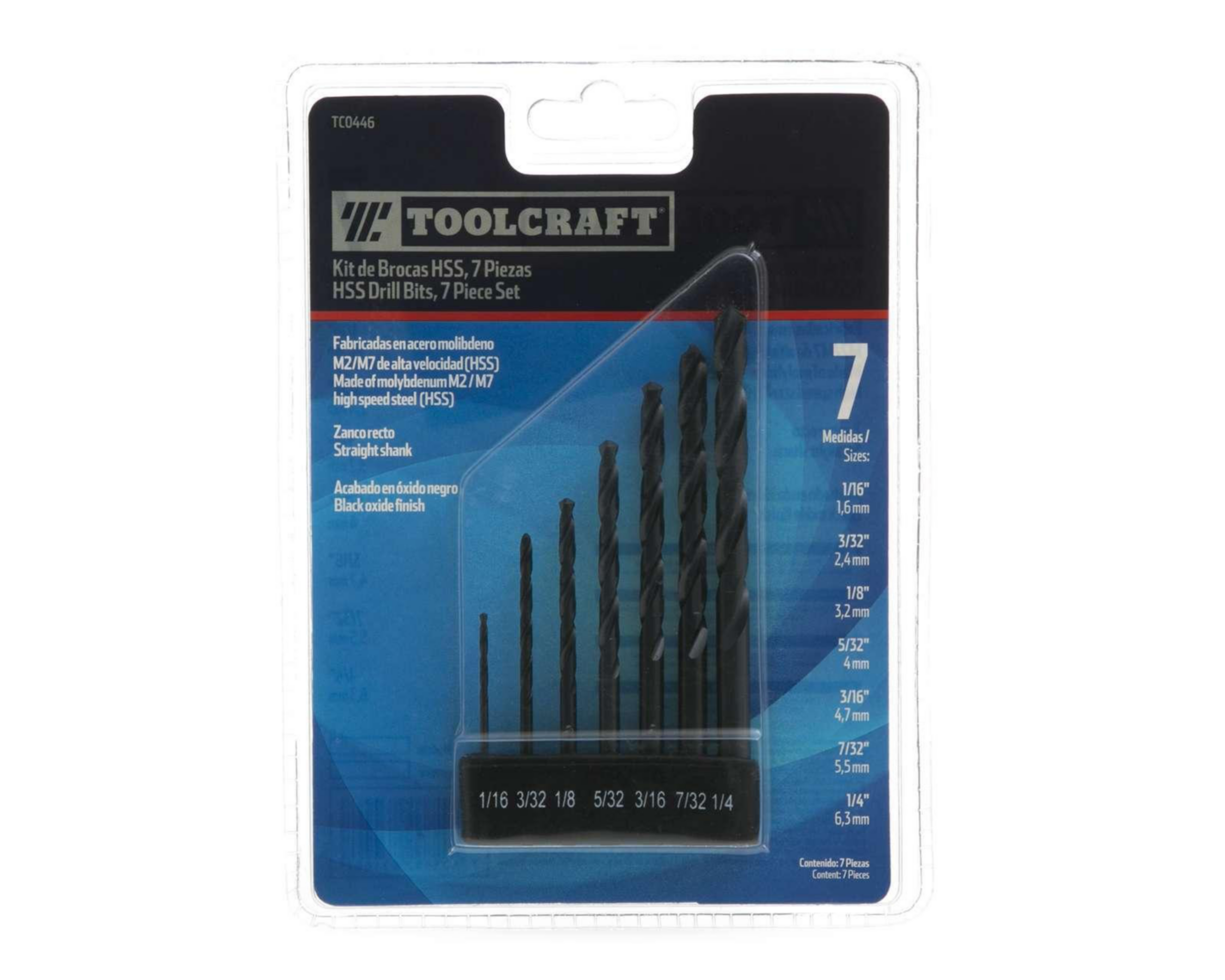 Foto 5 pulgar | Kit de Brocas Toolcraft HS 7PZ TC0446 con 7 Piezas