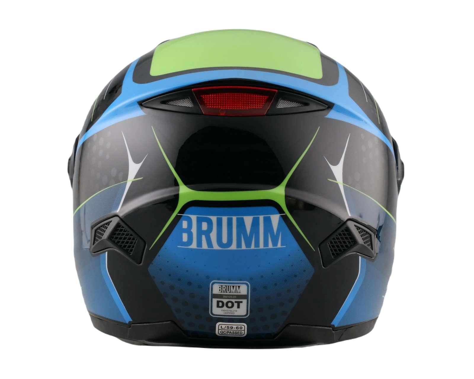 Foto 5 pulgar | Casco para Motociclista Brumm Mediano Azul