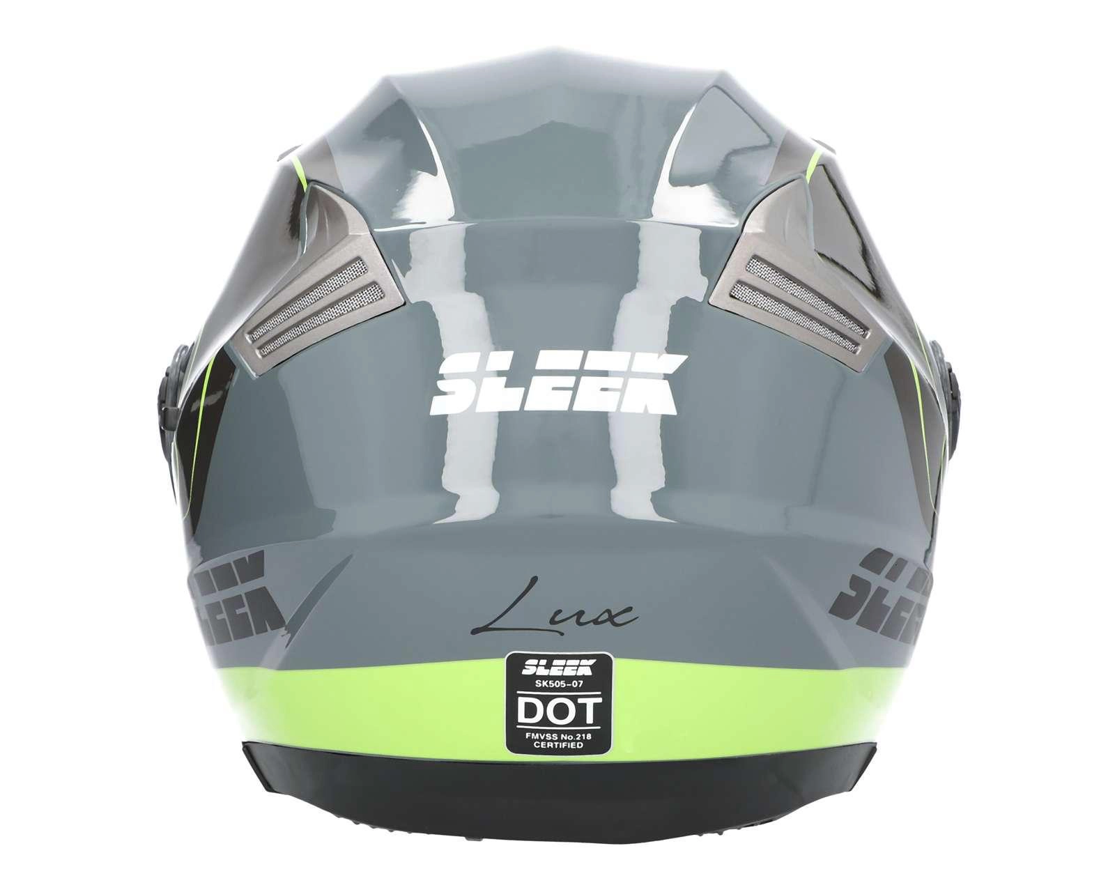 Foto 5 pulgar | Casco para Motociclista Sleek Extra Grande Gris/Verde