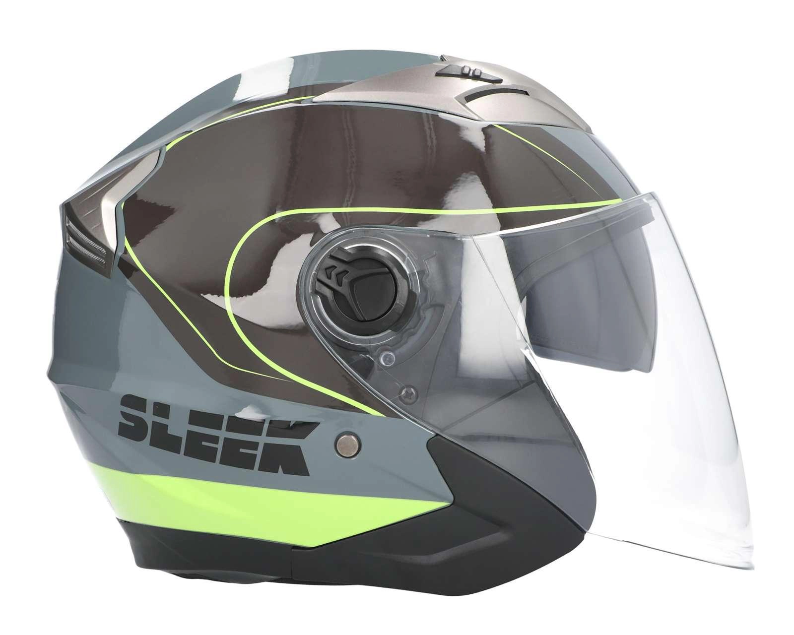 Foto 5 | Casco para Motociclista Sleek Extra Grande Gris/Verde