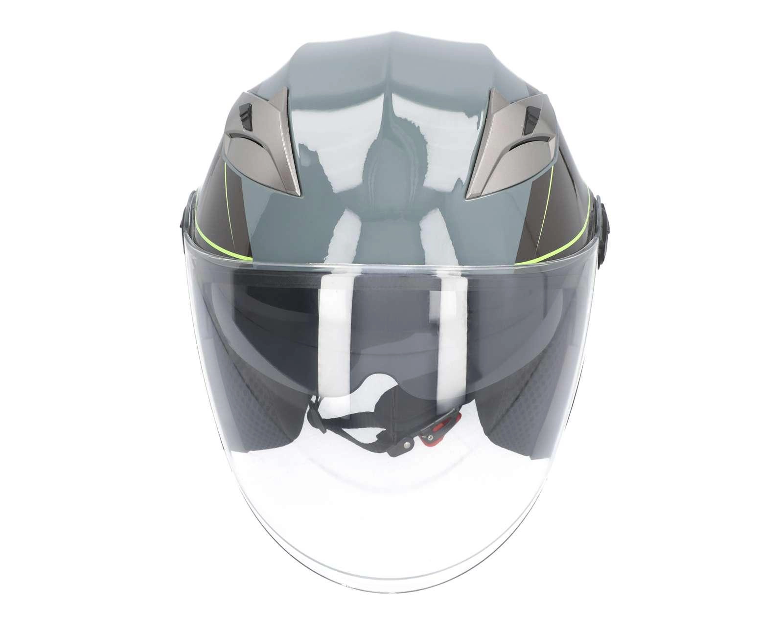 Foto 8 pulgar | Casco para Motociclista Sleek Extra Grande Gris/Verde