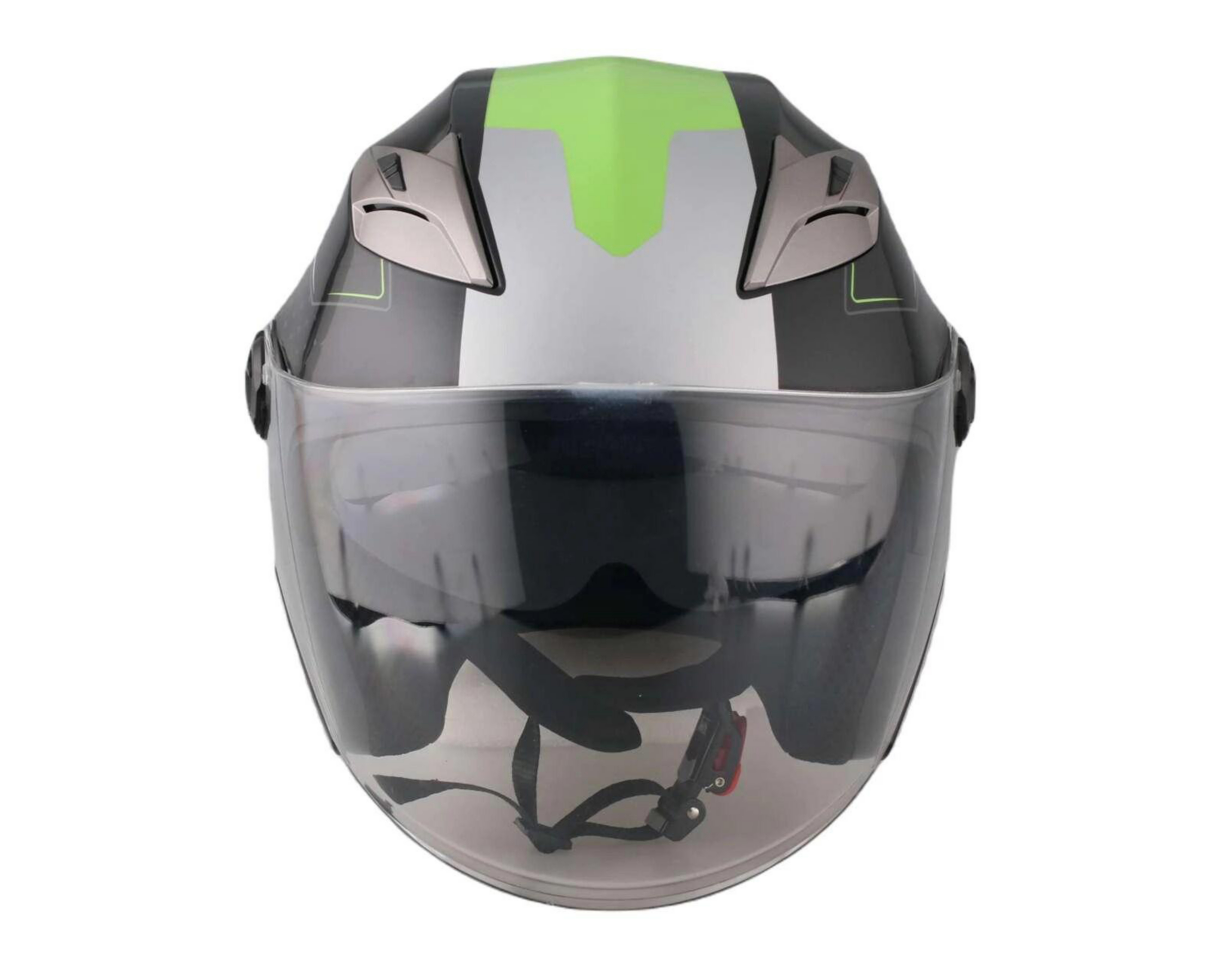 Foto 5 pulgar | Casco para Motociclista Sleek Extra Grande 3/4 Gris