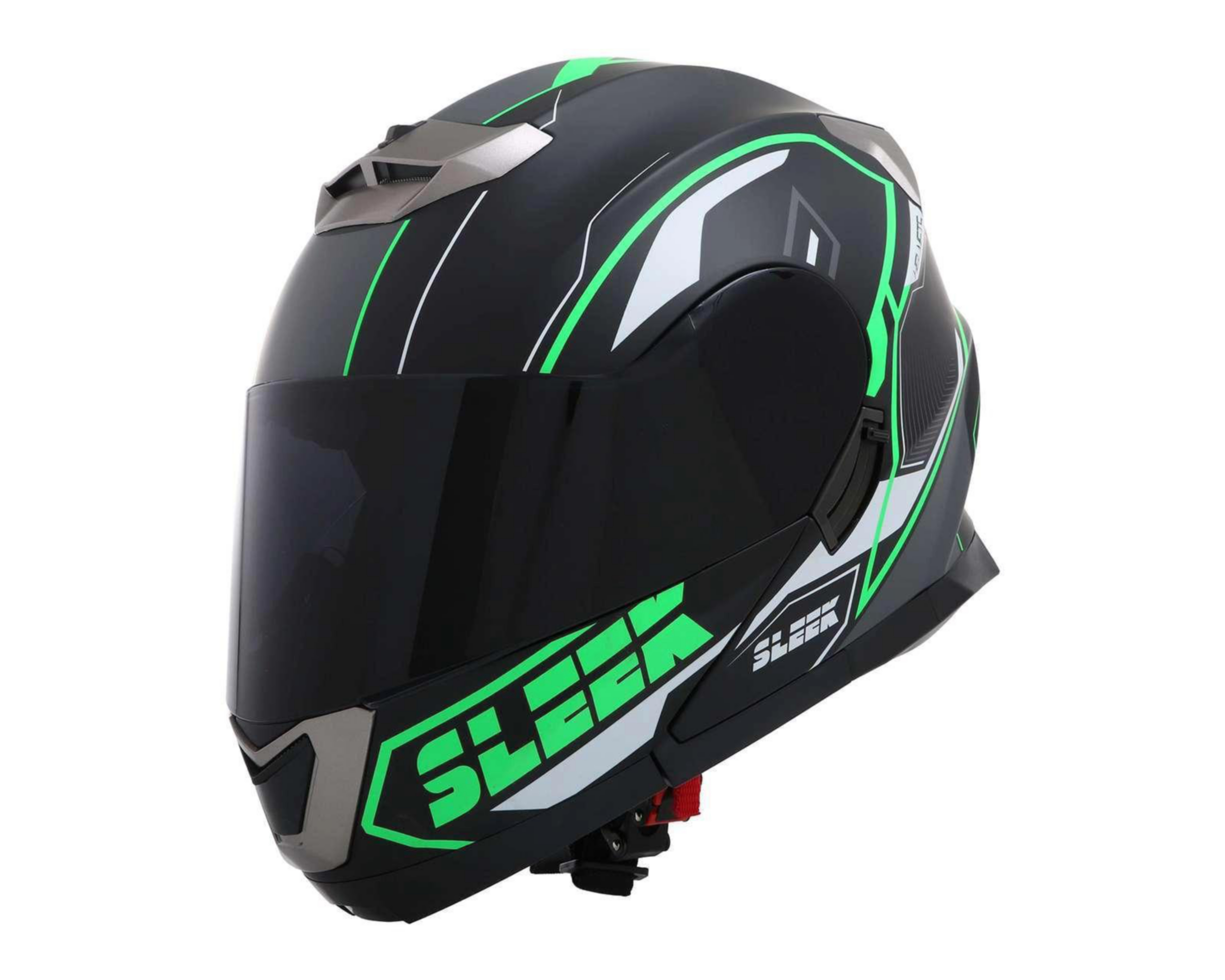 Foto 3 pulgar | Casco para Motociclista Sleek Extragrande Verde