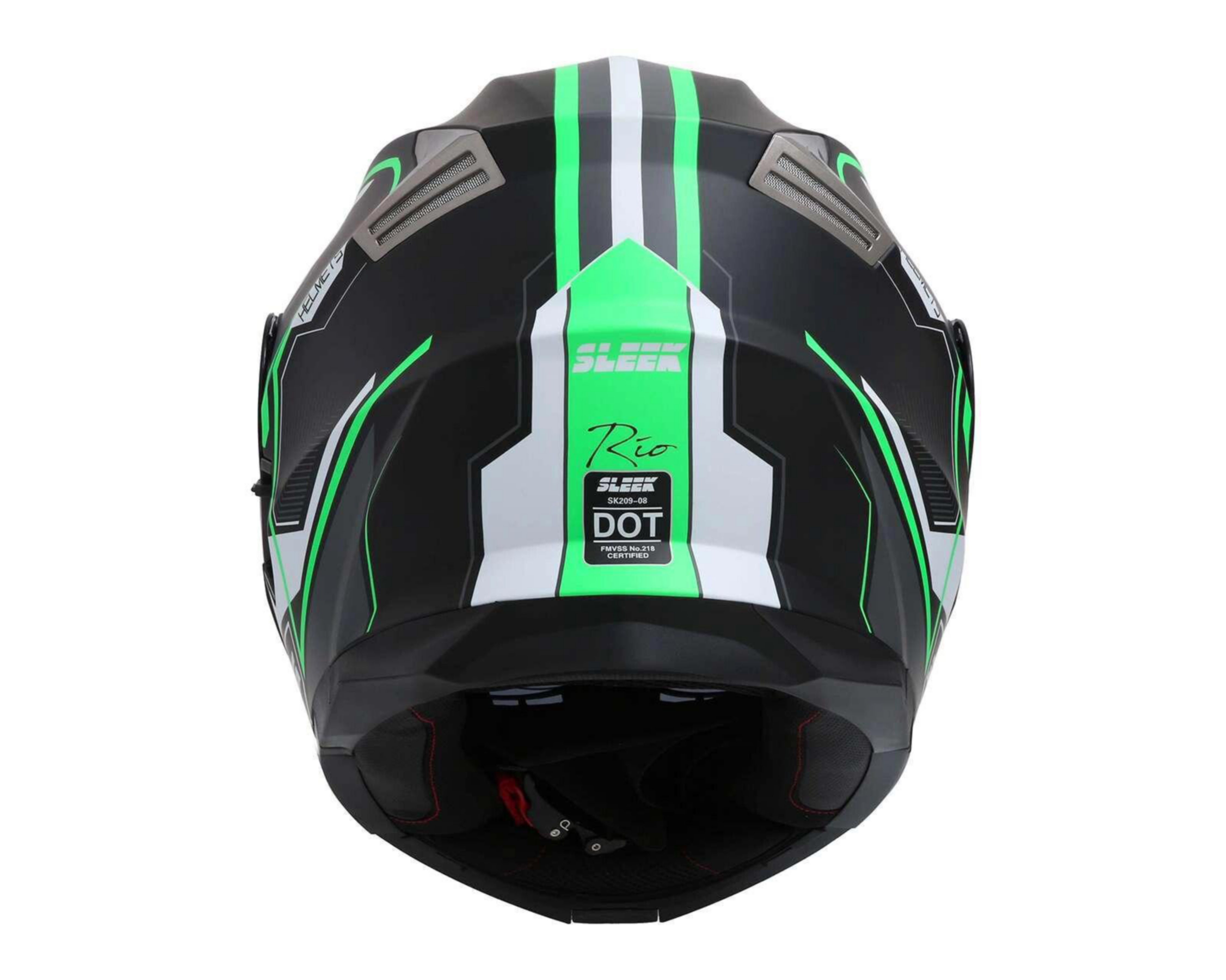 Foto 6 pulgar | Casco para Motociclista Sleek Extragrande Verde