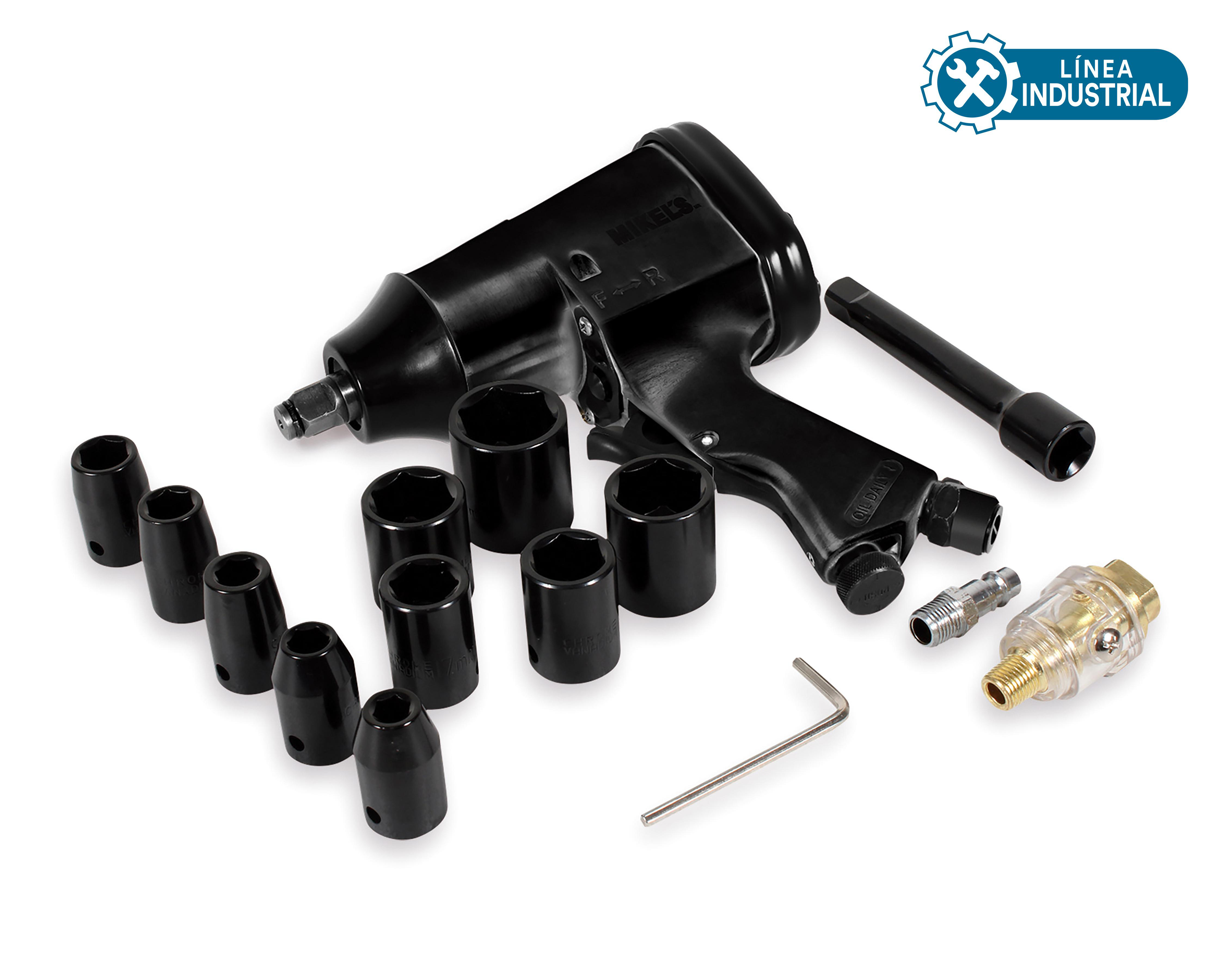 Pistola de Impacto Neumática Mikels Pink-1-2 con Accesorios