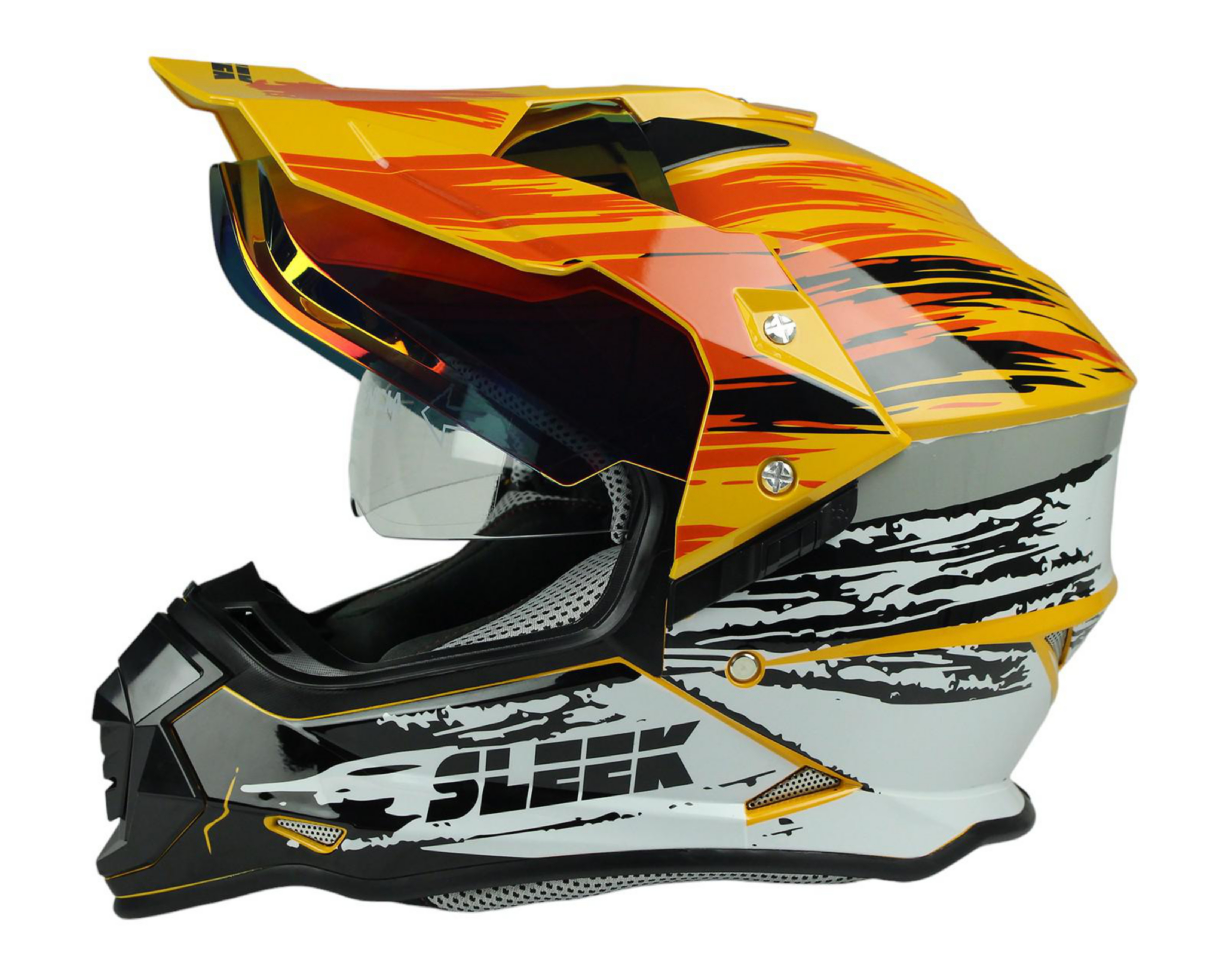 Foto 4 pulgar | Casco para Motociclista Sleek Extragrande Amarillo