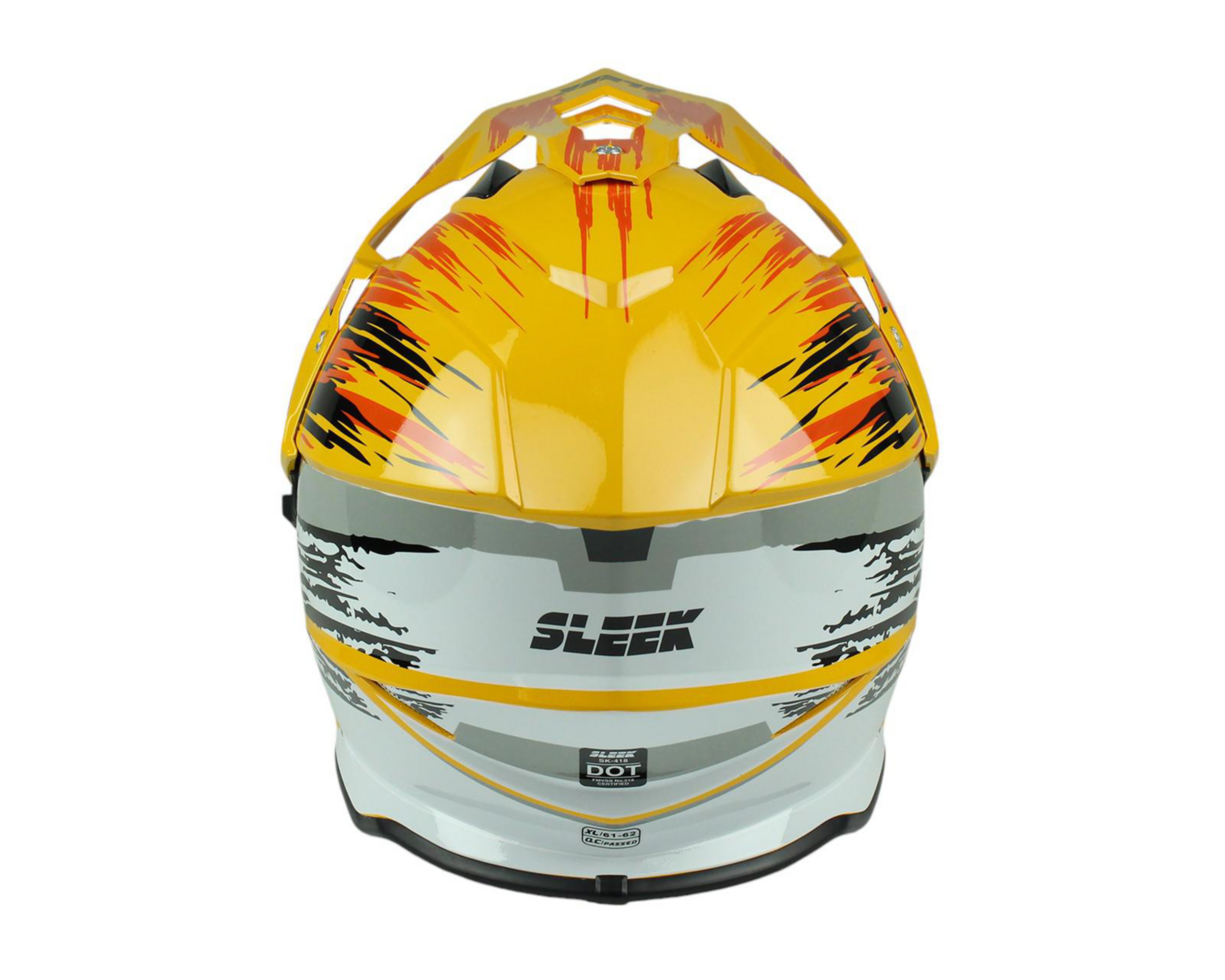 Foto 5 pulgar | Casco para Motociclista Sleek Extragrande Amarillo