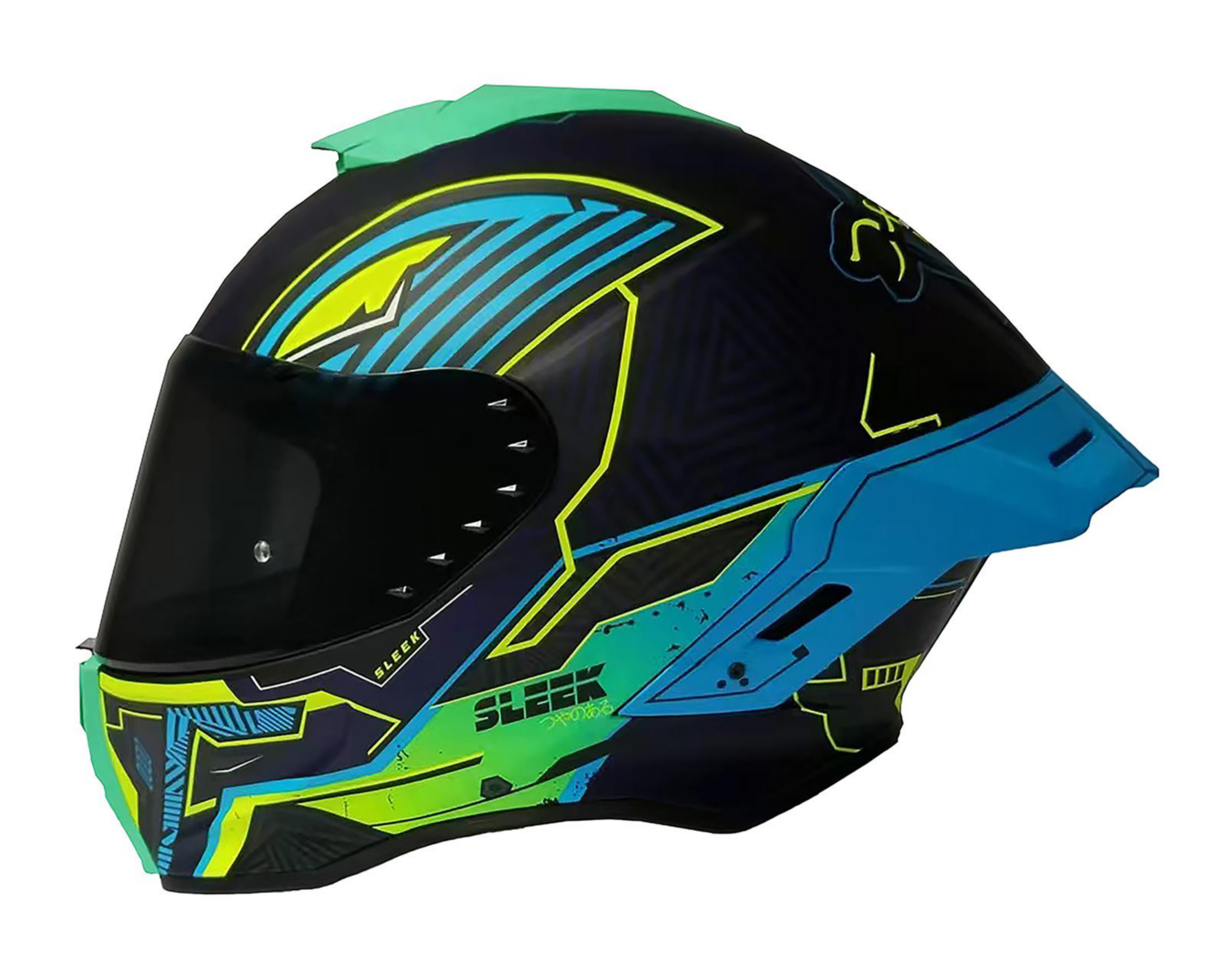 Casco para Motociclista Sleek Extragrande Multicolor Abatible