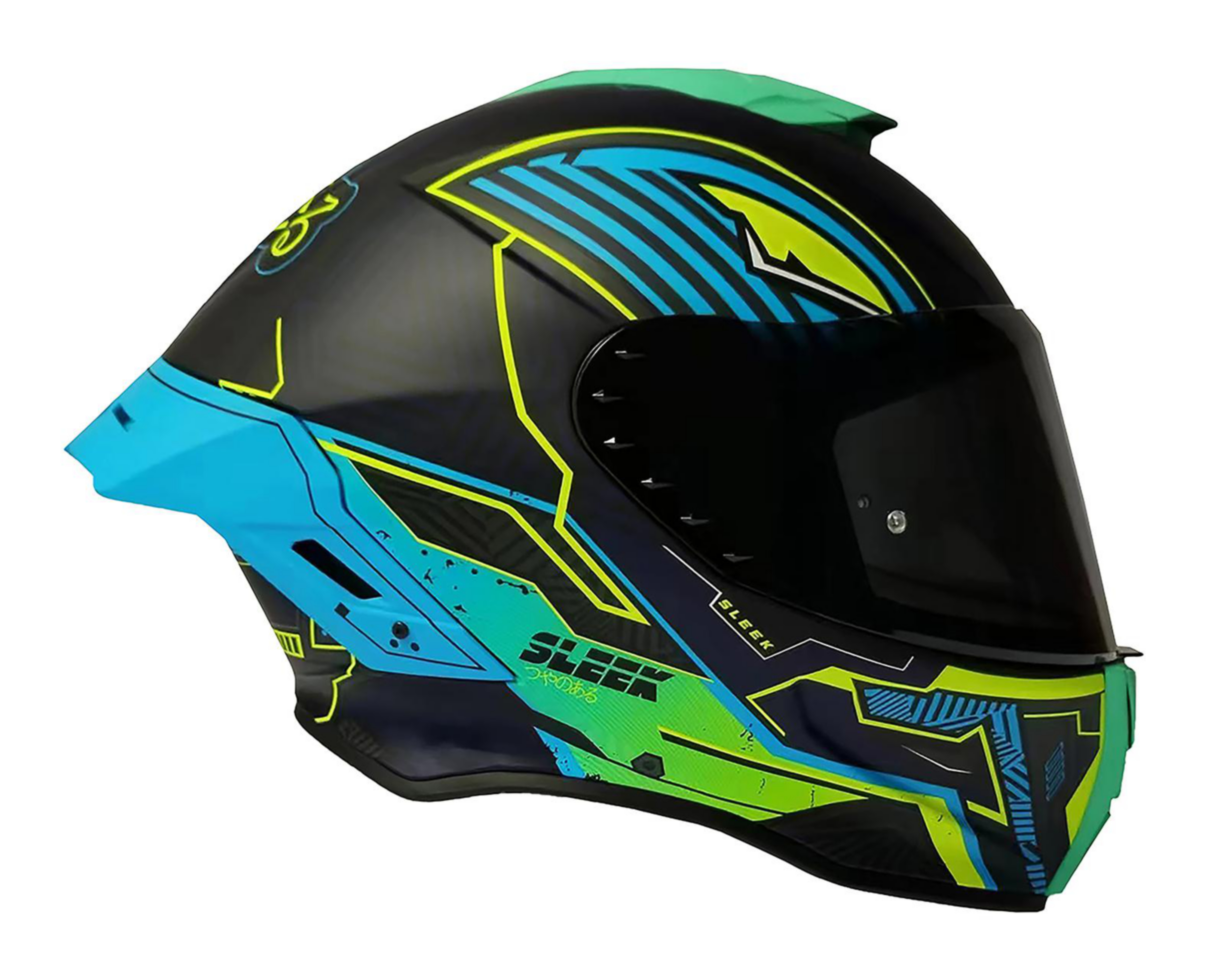 Foto 4 pulgar | Casco para Motociclista Sleek Extragrande Multicolor Abatible