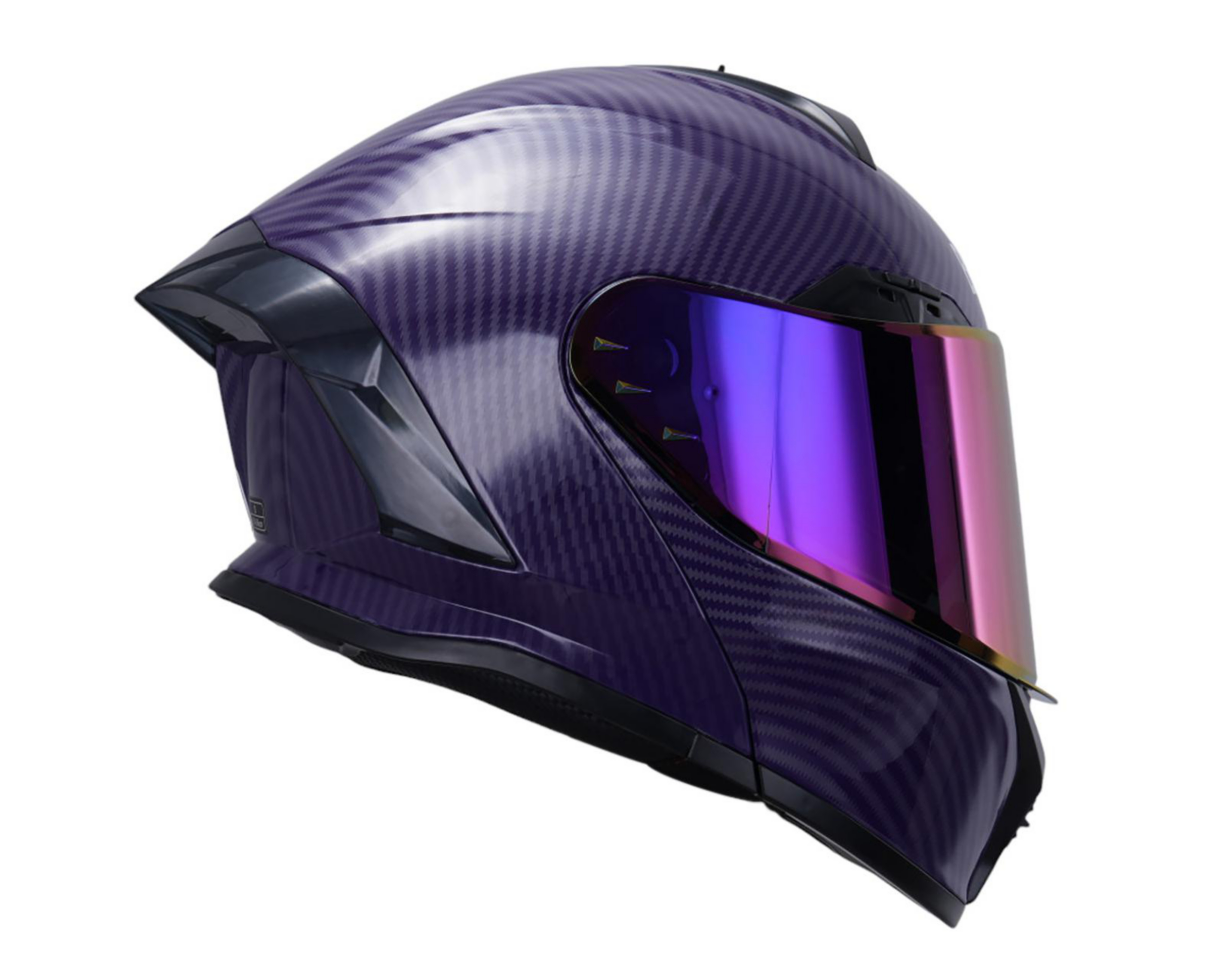 Foto 4 pulgar | Casco para Motociclista Brumm Mediano Morado Abatible