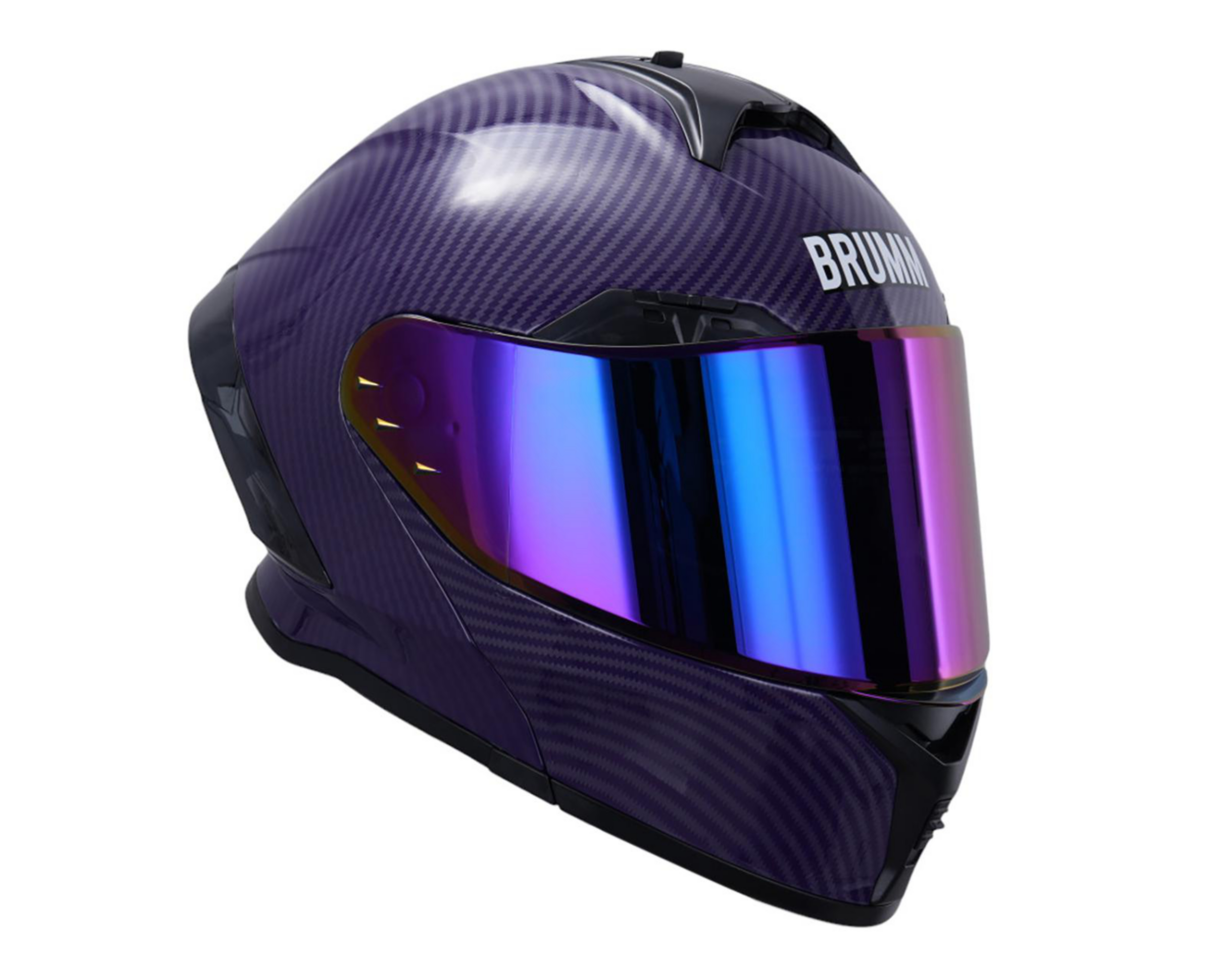 Foto 5 pulgar | Casco para Motociclista Brumm Mediano Morado Abatible