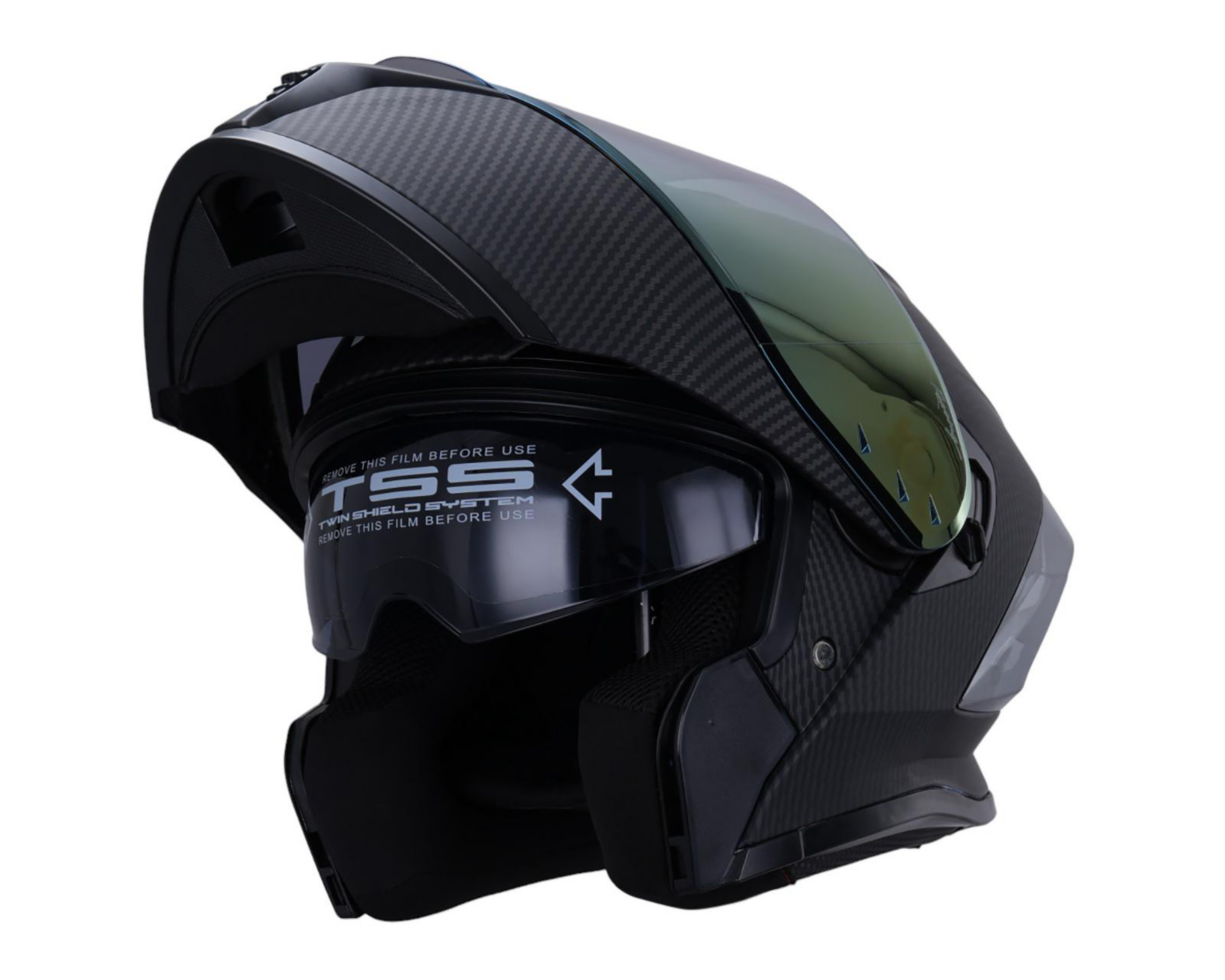 Casco para Motociclista Brumm Mediano Negro Abatible