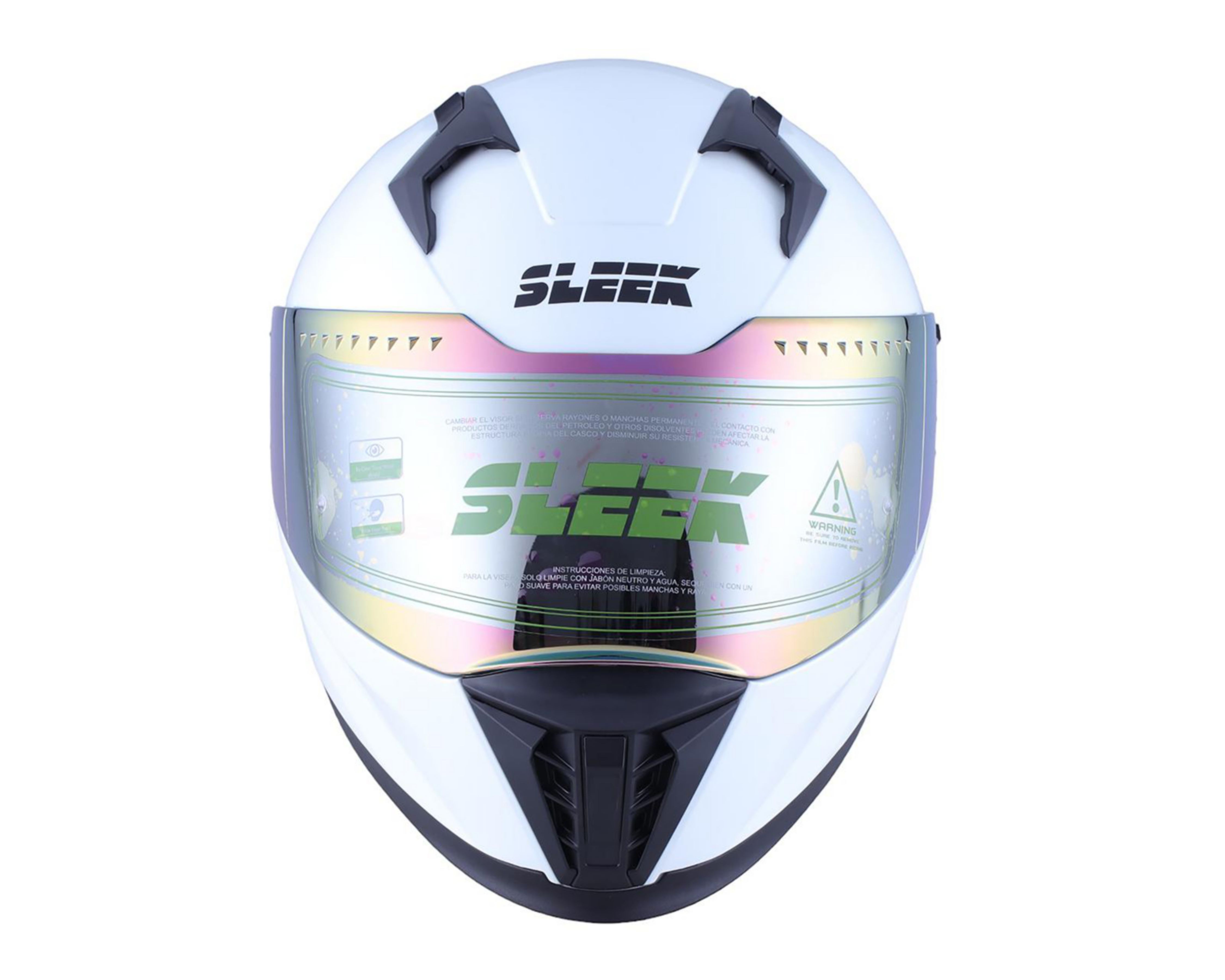 Foto 7 pulgar | Casco para Motociclista Sleek Mediano Blanco Abatible