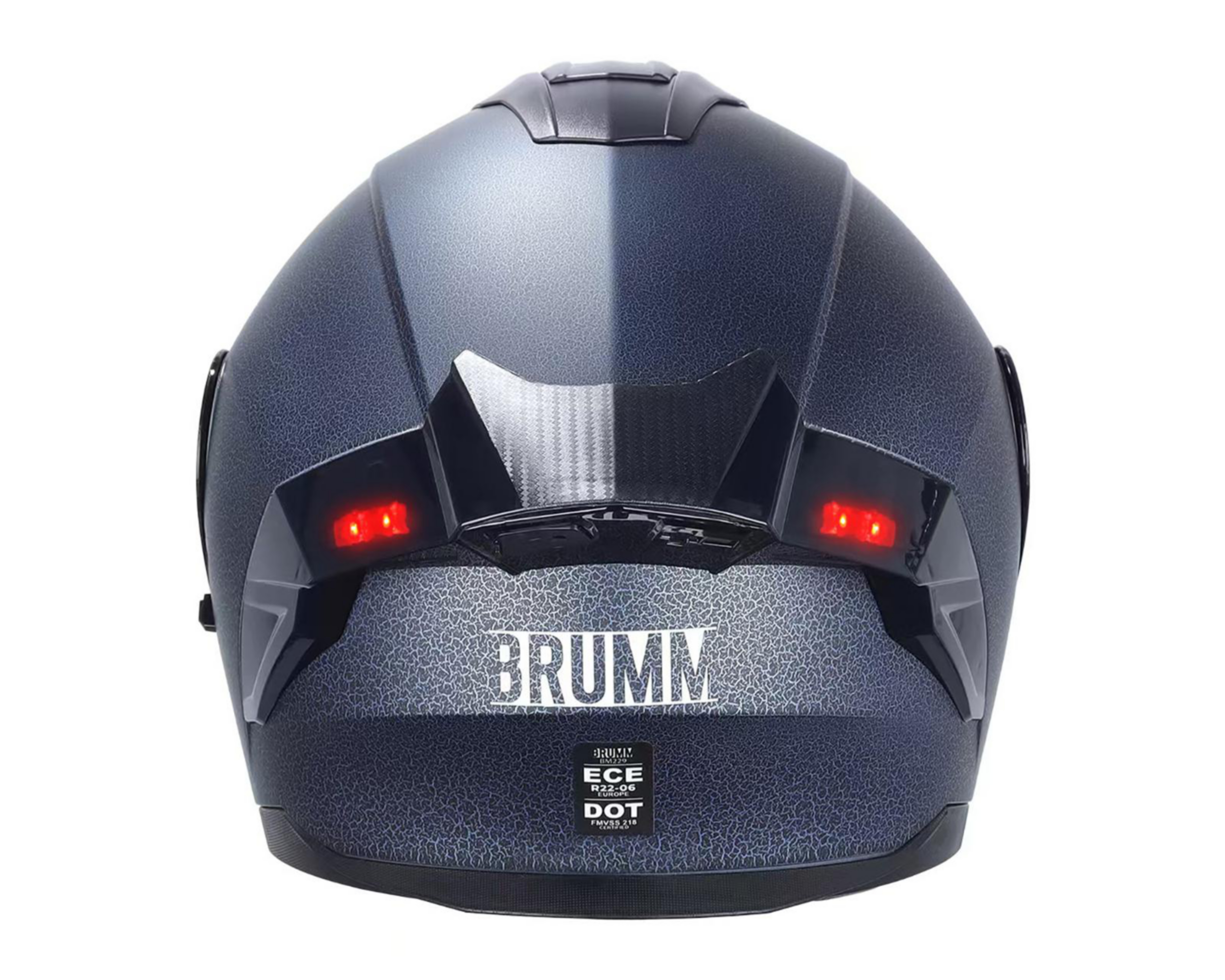 Foto 5 pulgar | Casco para Motociclista Brumm Mediano Azul con Luz Led