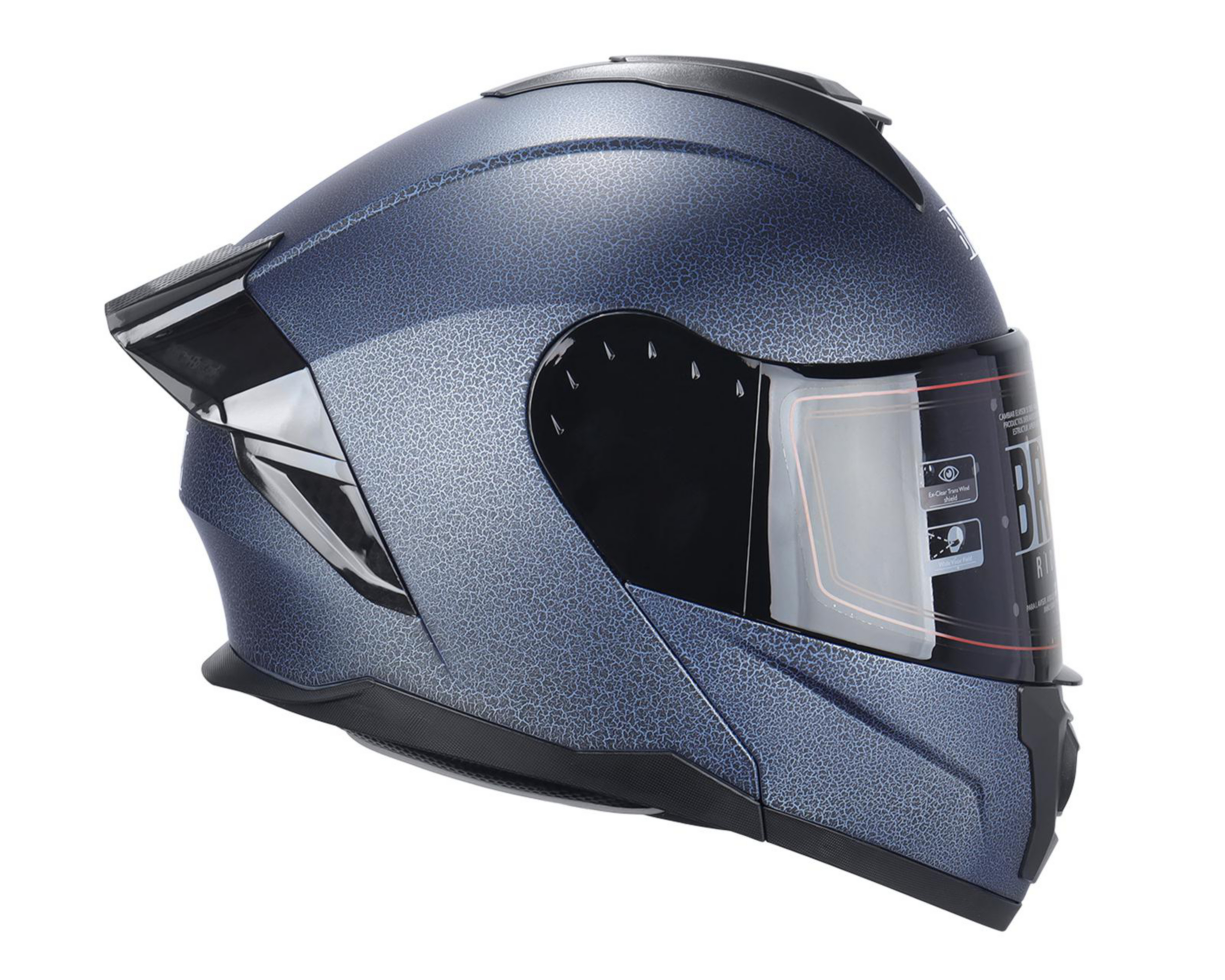 Foto 5 | Casco para Motociclista Brumm Mediano Azul con Luz Led