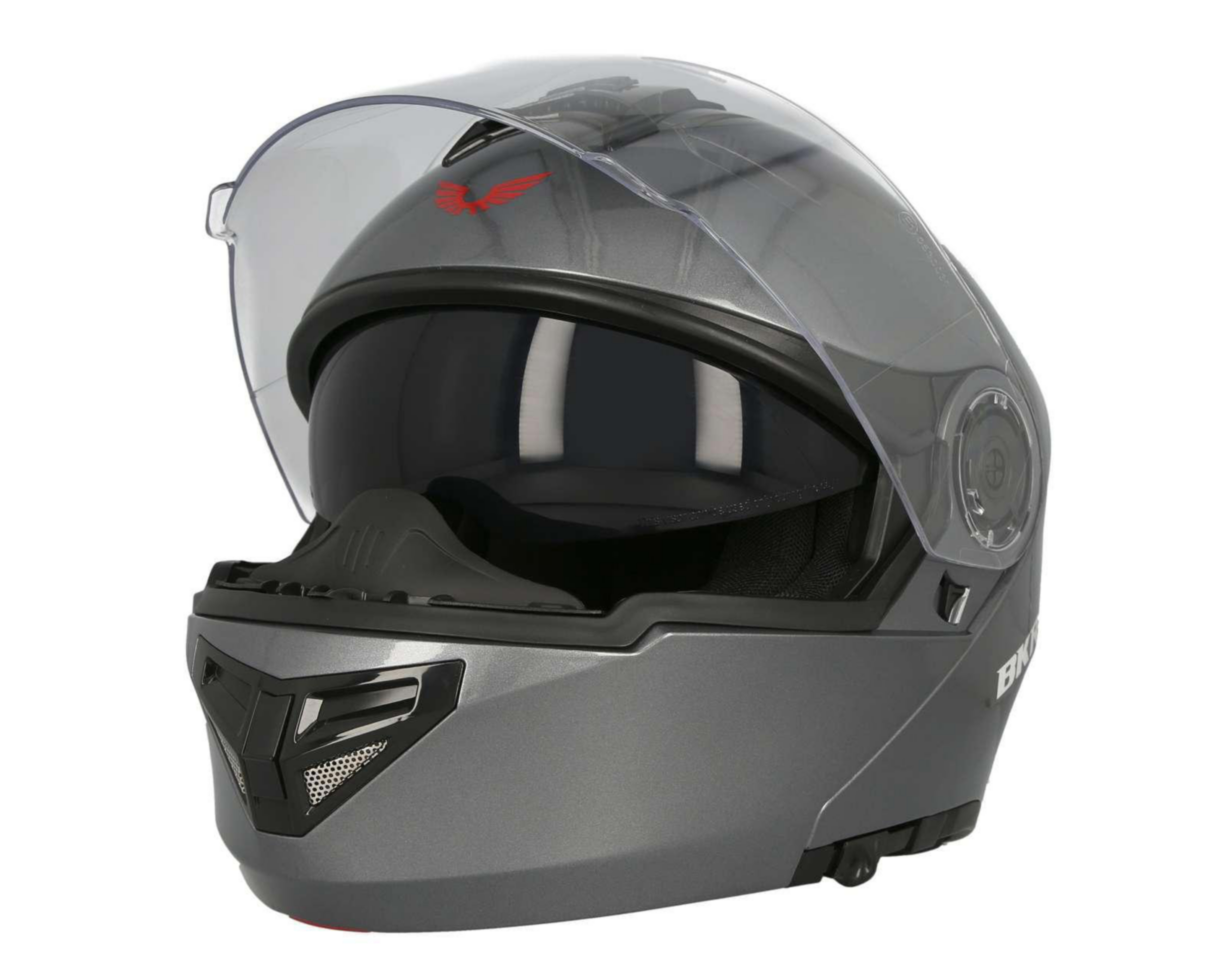 Foto 2 pulgar | Casco para Motociclista BKR Grande Gris